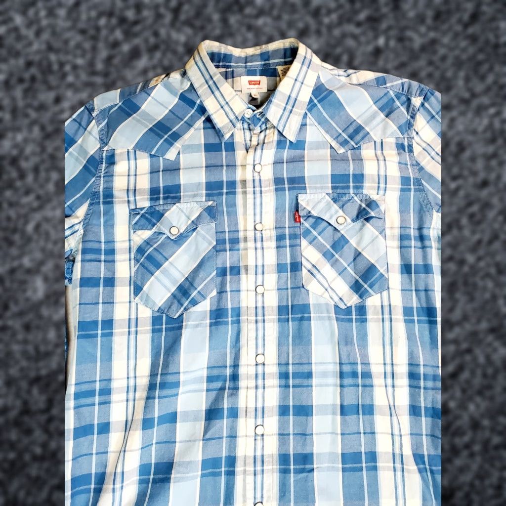 Levi's VINTAGE Levi's Signature Western Style Shirt Mens XL Blue Pearl Snap Cowboy Rodeo Shirt Size US XL / EU 56 / 4 - 1 Thumbnail