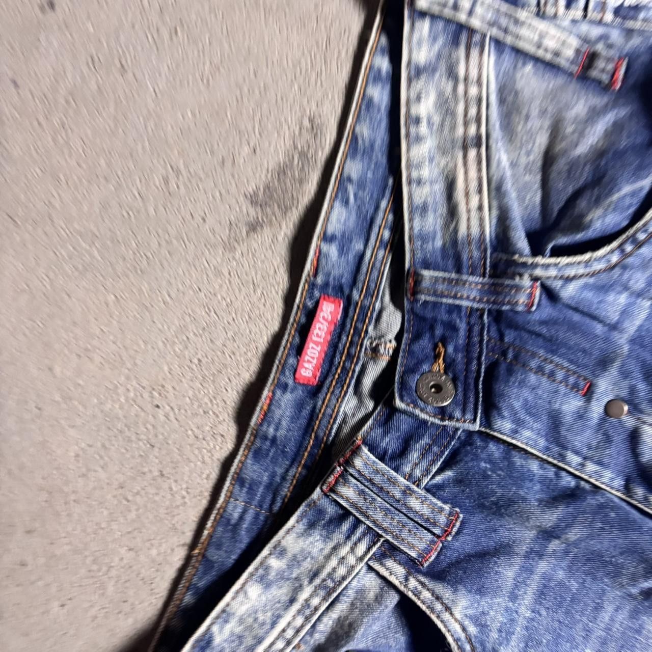 Japanese Brand × Vintage Vintage y2k acid wash cargo Japanese style embroidered jeans Size US 34 / EU 50 - 4 Thumbnail