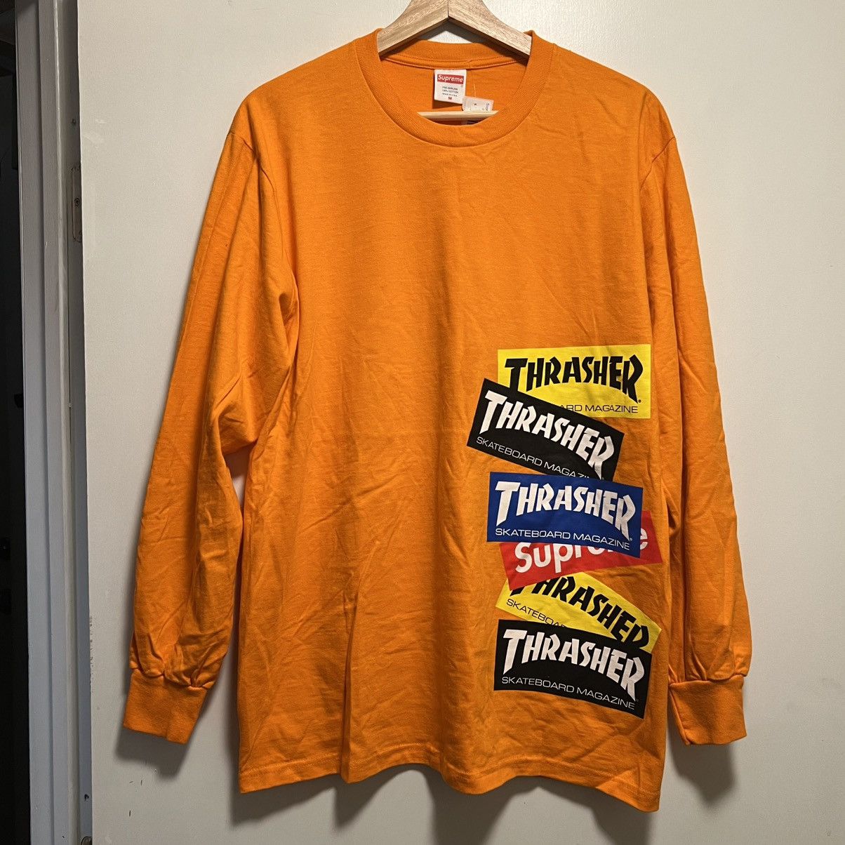 Supreme × Thrasher Supreme Thrasher Multi Logo L/S Tee Orange Size US M / EU 48-50 / 2 - 1 Thumbnail