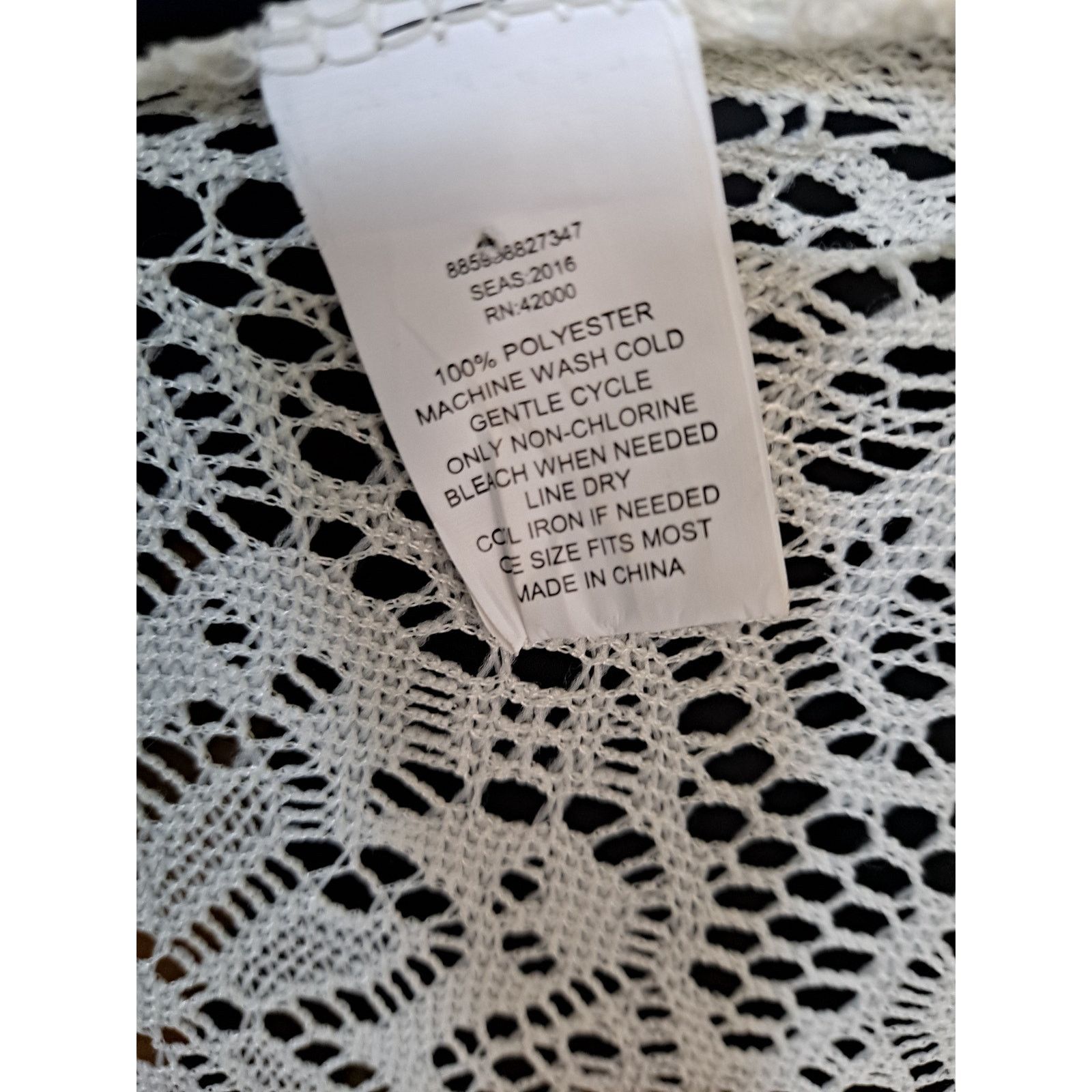 Other White Crochet Doily Open Front Cape Size OSFM Size ONE SIZE - 2 Thumbnail