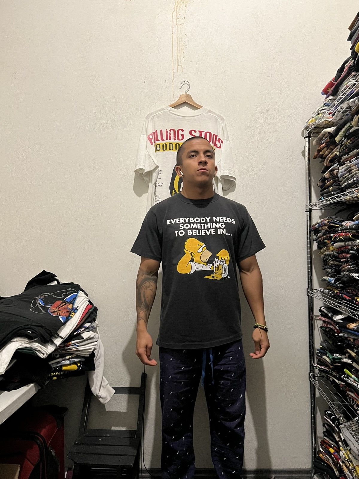 The Simpsons 90s Homer Everybody Need Something to Believe In Tee Size US L / EU 52-54 / 3 - 3 Thumbnail