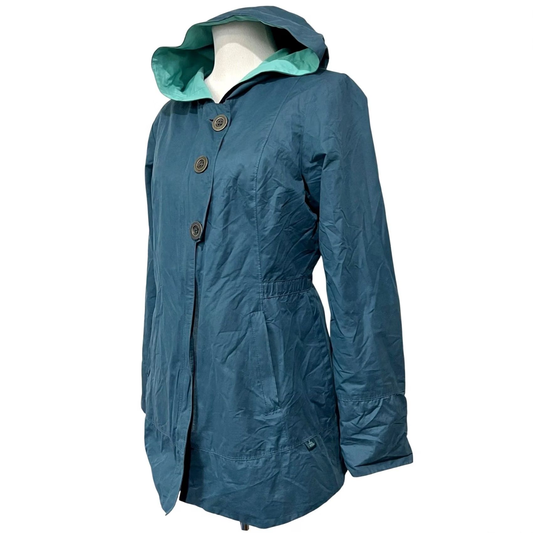 Prana prAna Abby Lightweight Windbreaker Jacket Blue Teal M Hooded Lined Zip Pocketed Windbreaker Womens Size M / US 6-8 / IT 42-44 - 5 Thumbnail