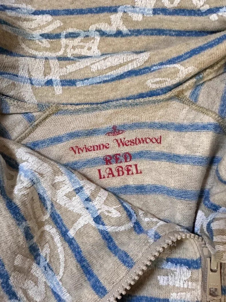 Vivienne Westwood Vivienne Westwood Navy and White Striped Hooded Short Slee Size M / US 6-8 / IT 42-44 - 3 Thumbnail