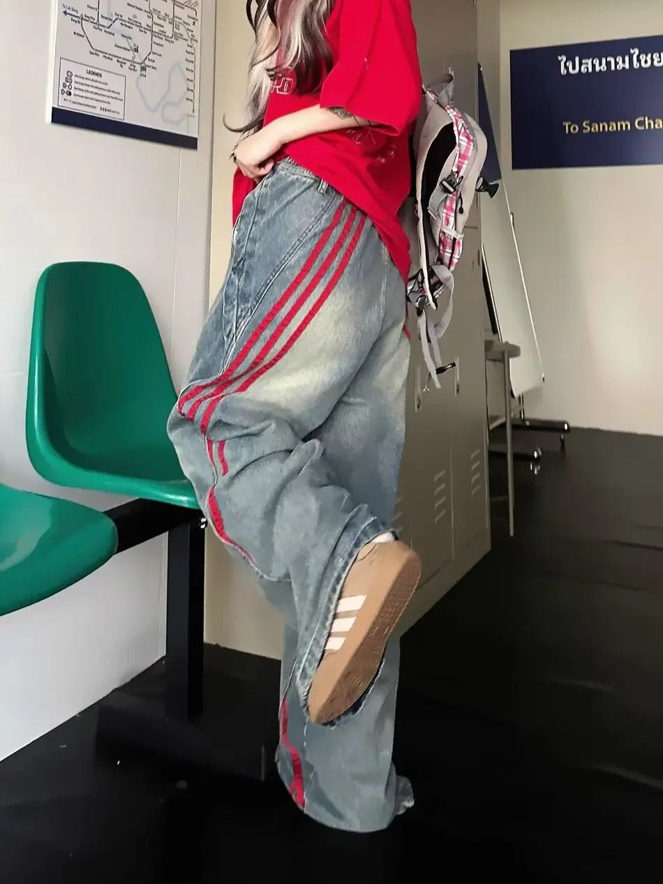 Japanese Brand × Jean Retro straight leg wide leg high street jeans Size US 32 / EU 48 - 2 Thumbnail