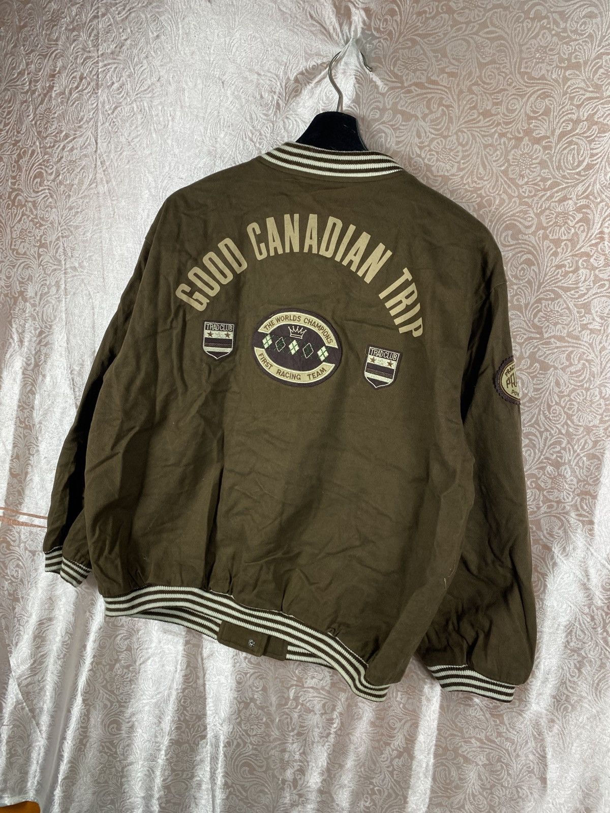 Japanese Brand Vintage SHIELD Good Canadian Trip Varsity Bomber Jacket Size US M / EU 48-50 / 2 - 12 Thumbnail