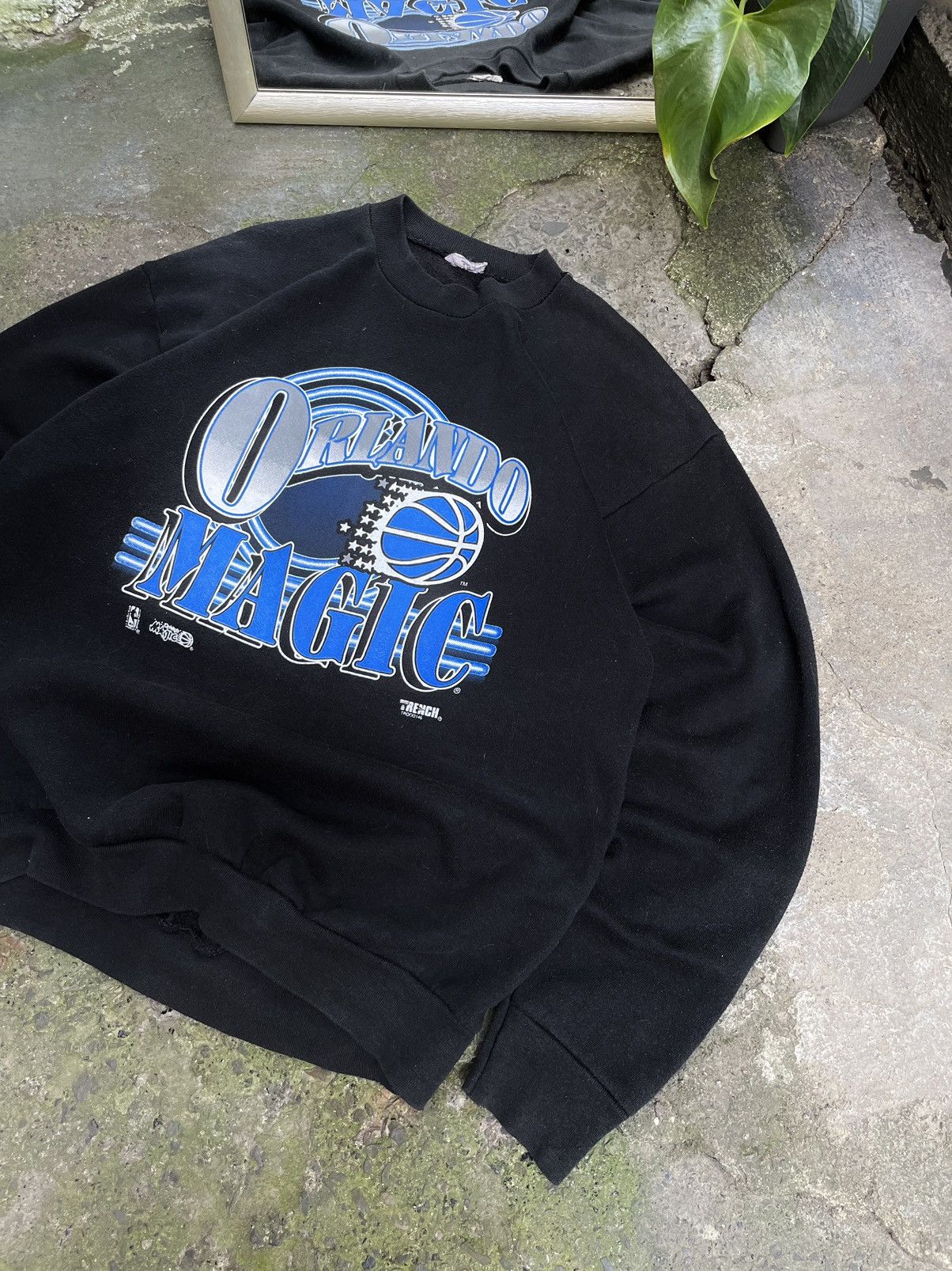 NBA Vintage 90’s Orlando Magic NBA Sweatshirt Black RARE Size US XL / EU 56 / 4 - 2 Thumbnail