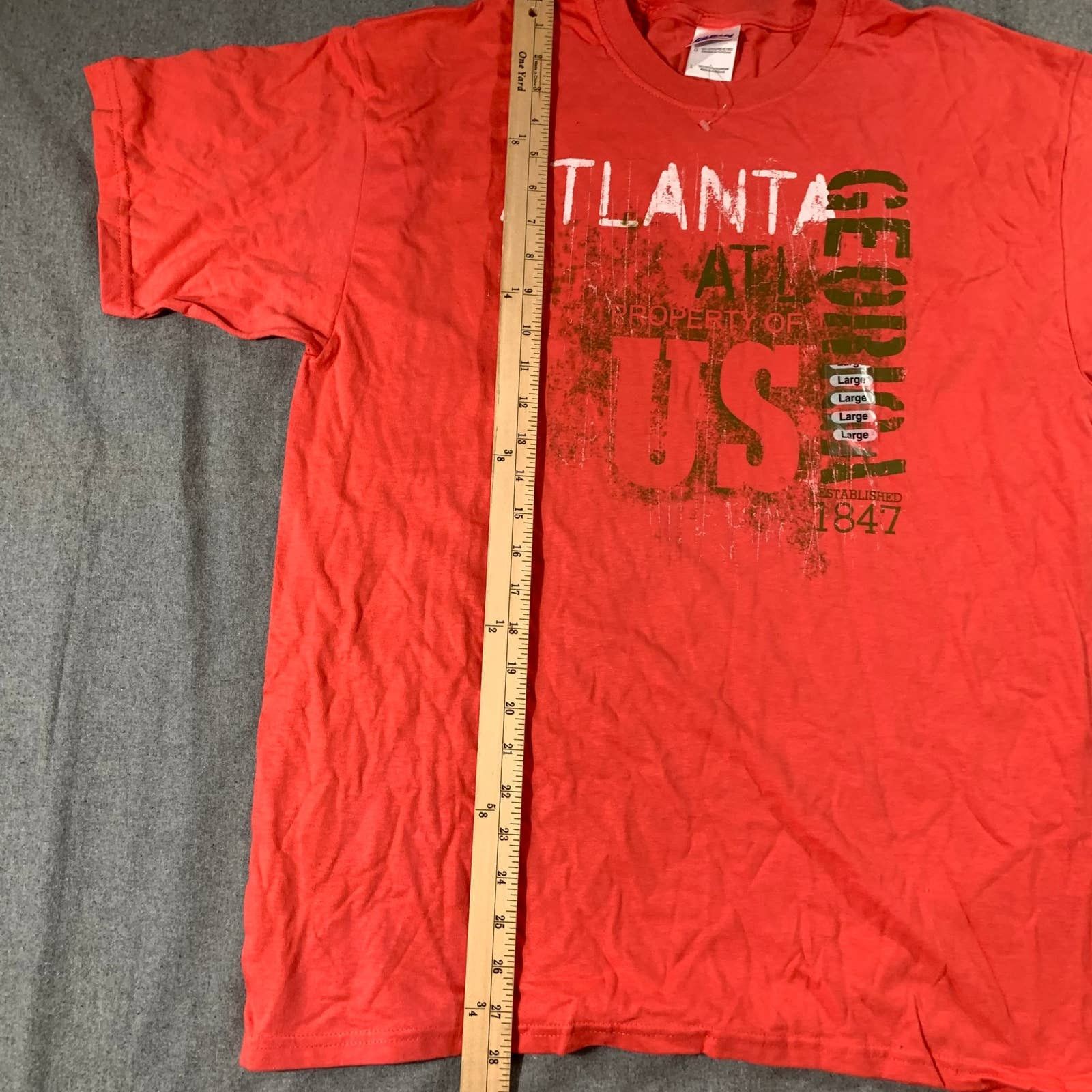 Gildan GILDAN Atlanta Shirt Adult Large Orange Casual T Shirt Mens Size US L / EU 52-54 / 3 - 6 Thumbnail