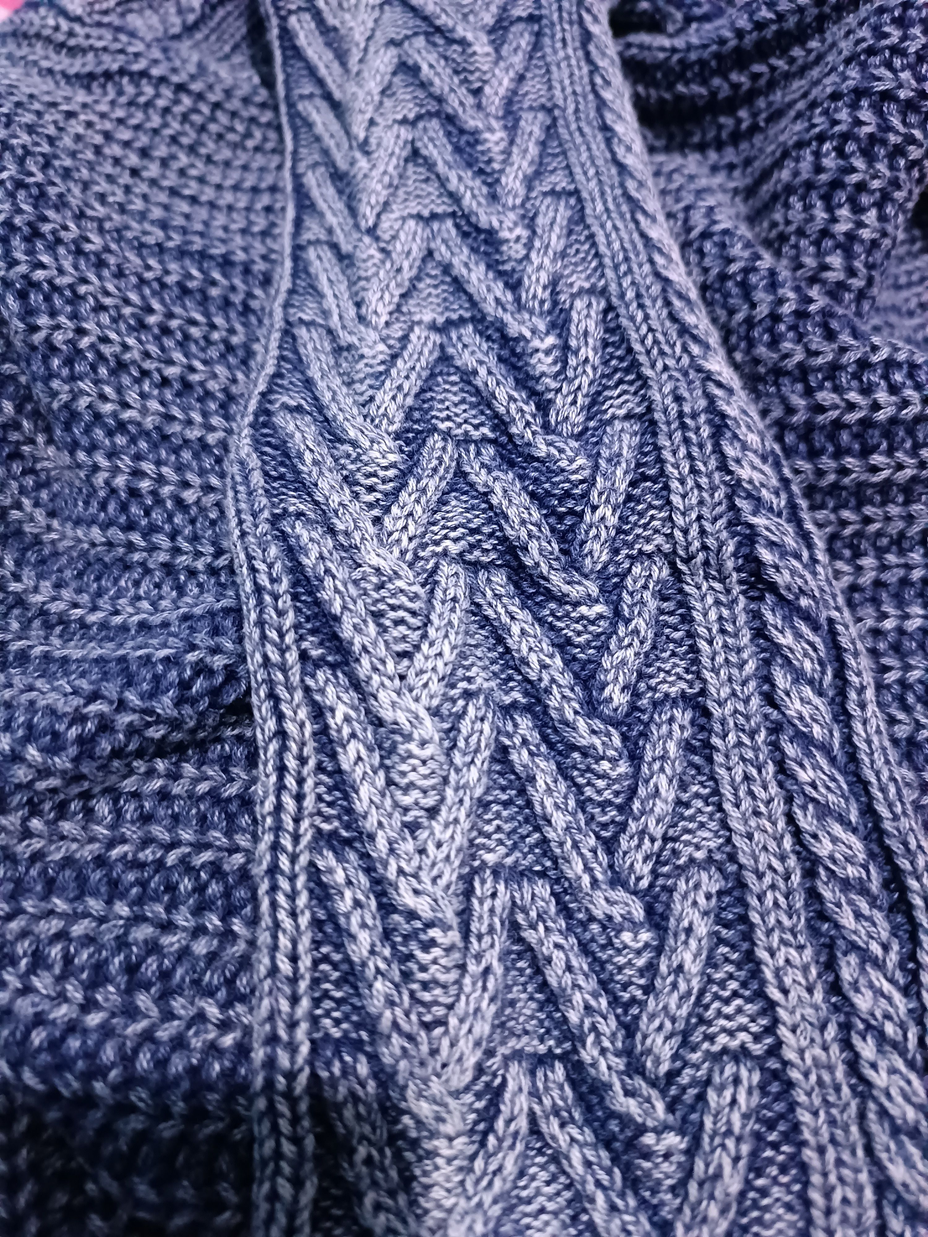 Japanese Brand Indigo Sulfur Dyed Cable Knit Sweater Size US M / EU 48-50 / 2 - 5 Thumbnail