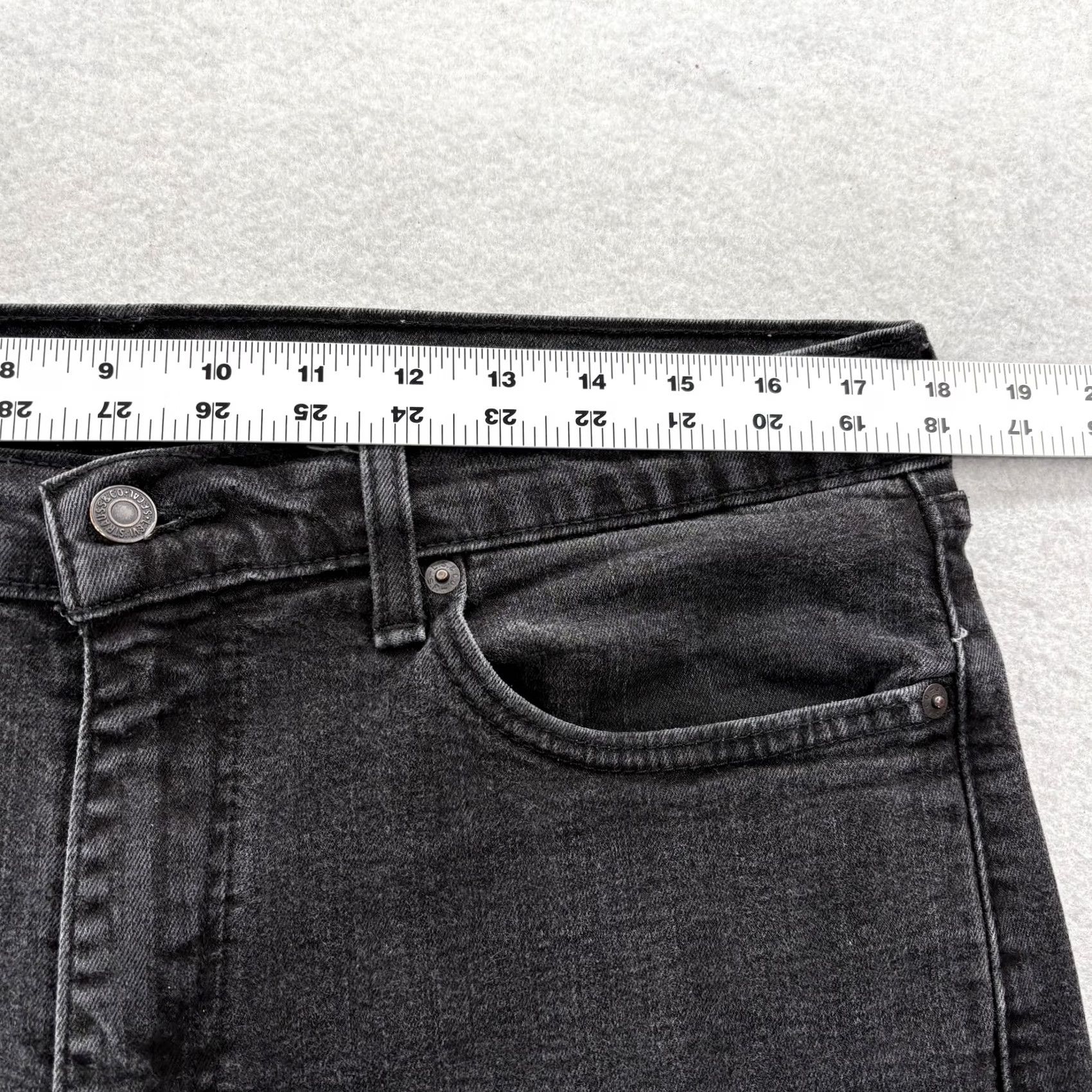 Levi's Levis 505 Jeans Mens 36x32 Gray Dark Wash Regular Straight Stretch Denim Pants Size US 36 / EU 52 - 6 Thumbnail