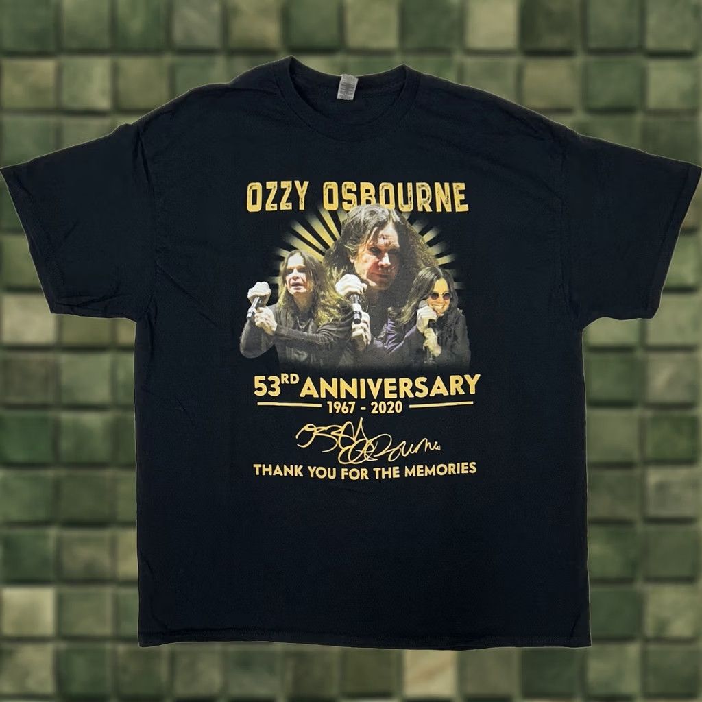 Gildan Ozzy Osbourne Shirt 53rd Anniversary Thank You For The Memories Tee XL Black Gildan Graphic Print 2020 Size US XL / EU 56 / 4 - 1 Thumbnail