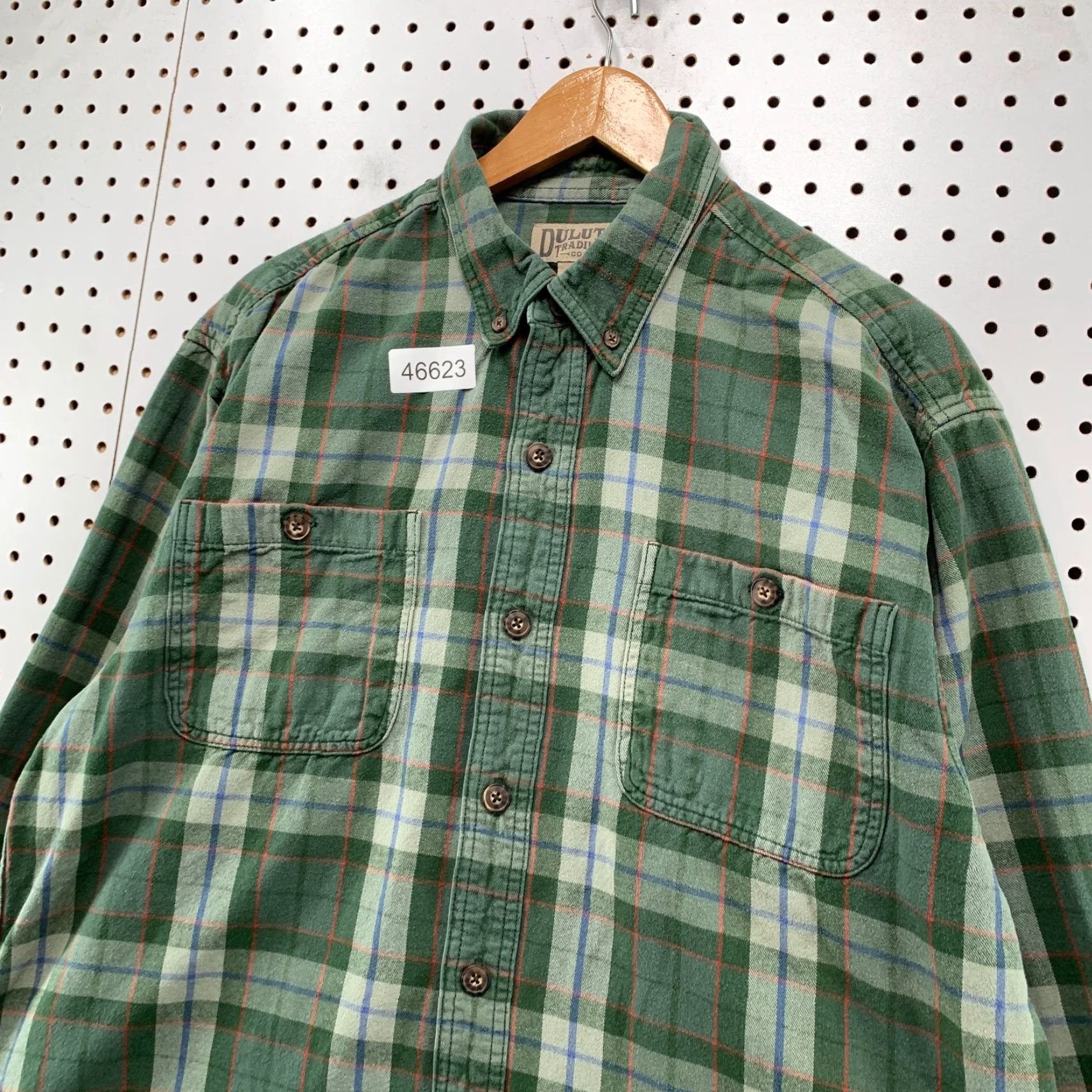 CO Duluth Trading Co Flannel Shirt Mens Large Green Plaid Heavyweight Outdoor Shirt Size US L / EU 52-54 / 3 - 6 Thumbnail