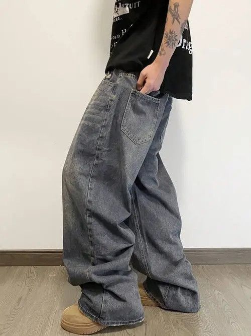 Jean VIntage RETRO 90s Wide denim jeans Size US 30 / EU 46 - 2 Thumbnail