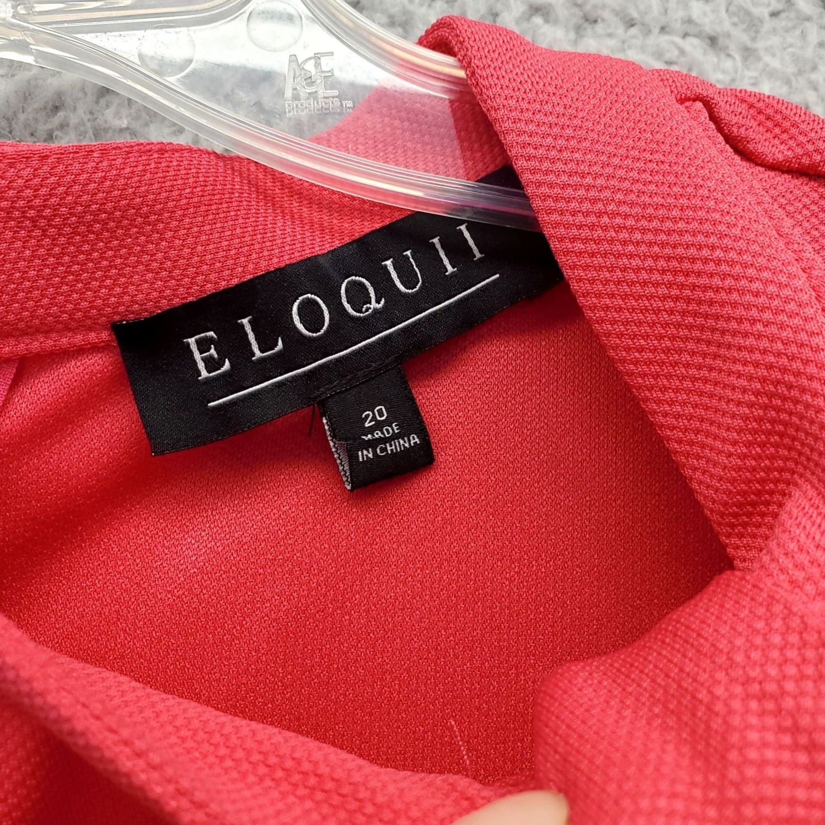 Vintage Eloquii Shift Dress Women's Size 20 Pink Stretch Cap Sleeve Tie Neck Back Zip Dress Size 3XL / US 20-22 - 7 Thumbnail