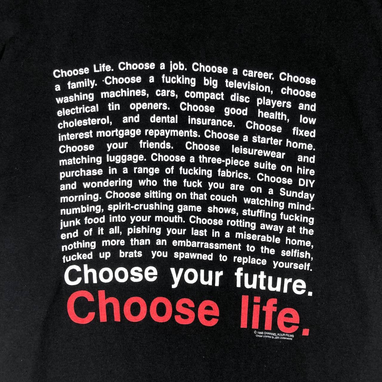 Vintage Vintage 90's Trainspotting " choose life" T-Shirt Size US M / EU 48-50 / 2 - 9 Thumbnail