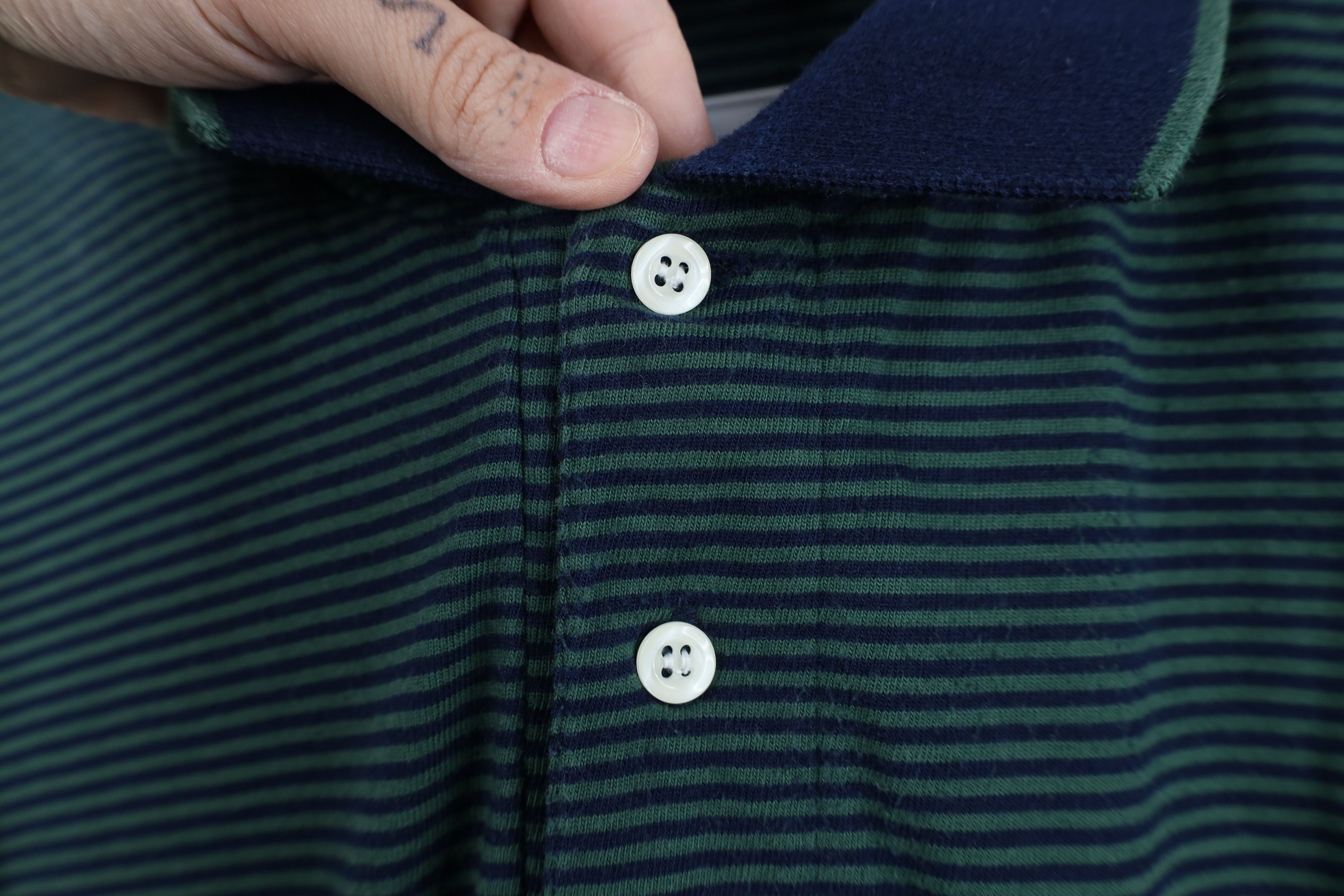Vintage Vintage 90s Streetwear Striped Knit Collared Golf Polo Shirt Size US L / EU 52-54 / 3 - 6 Thumbnail