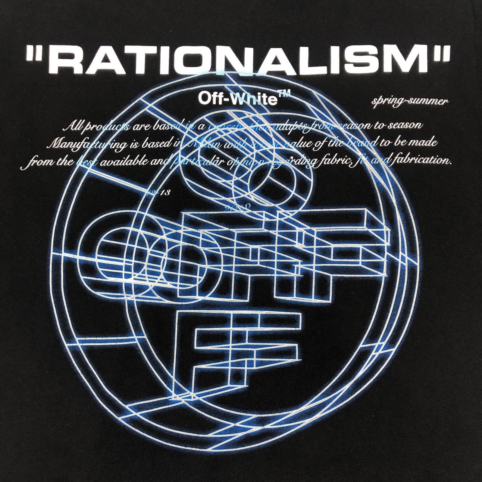 Off-White Off White Rationalism Black Blue Tee T Shirt Size Large L Size US L / EU 52-54 / 3 - 2 Thumbnail