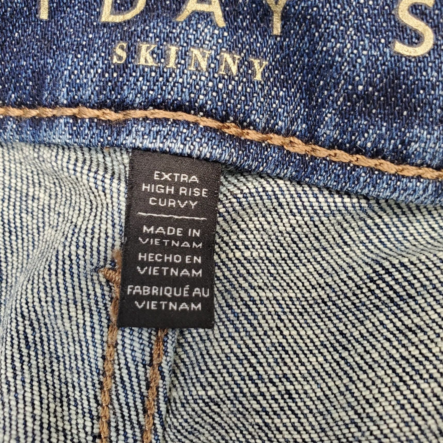 Vintage Womens The Everyday Soft Skinny Jeans Blue 14 High Rise Curvy Easy Care 5-Pocket Denim Pants Size 36" / US 14 / IT 50 - 7 Thumbnail