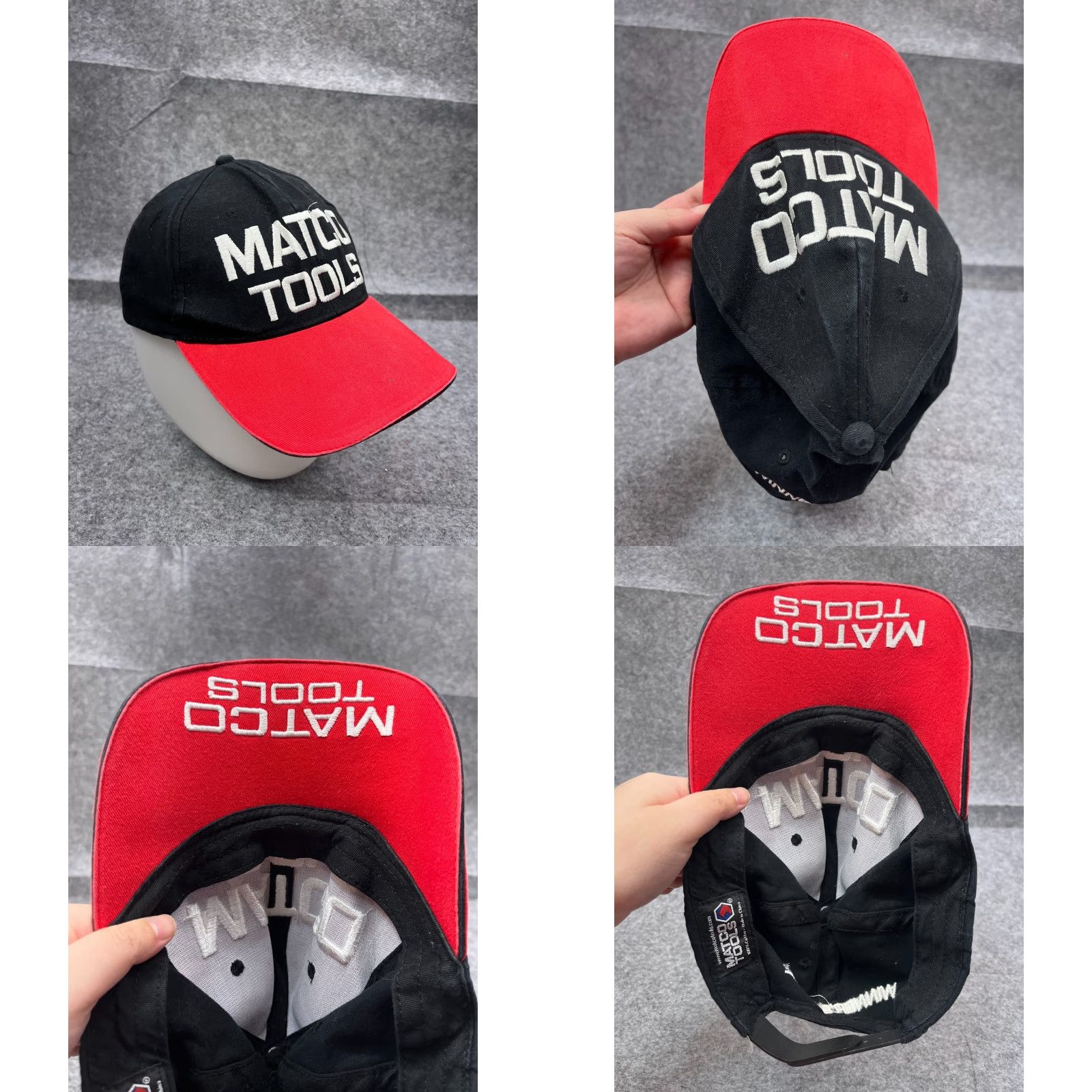 Vintage Matco Tools Hat Cap Snap Back Adult One Size Black Red Cotton Mechanic Workwear Twill Logo Tools Baseball Cap Mens Size ONE SIZE - 8 Thumbnail