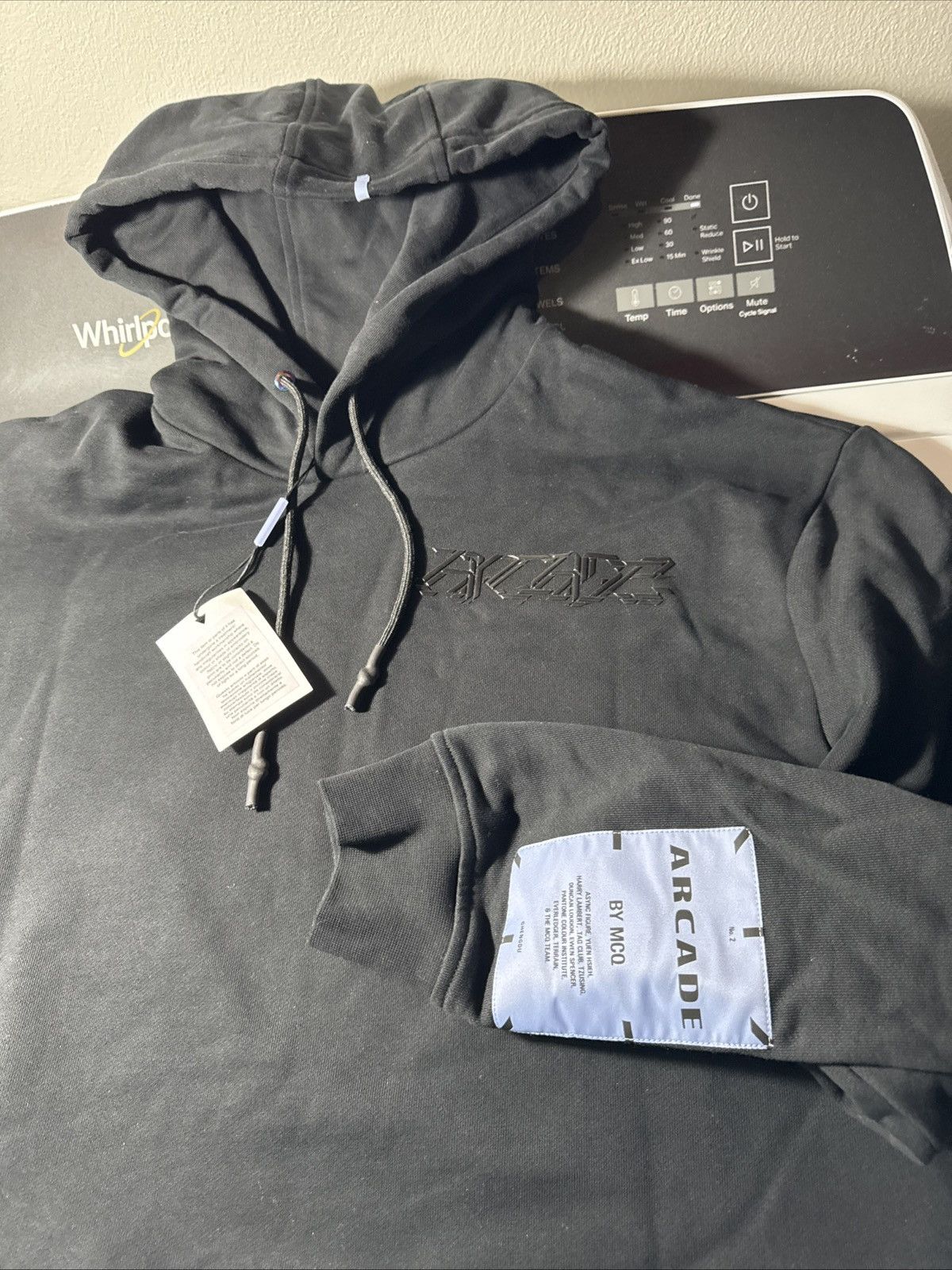 McQ Alexander McQueen MCQ Alexander McQueen Relaxed Hoodie Arcade Patch Dark Black Size US XL / EU 56 / 4 - 8 Thumbnail