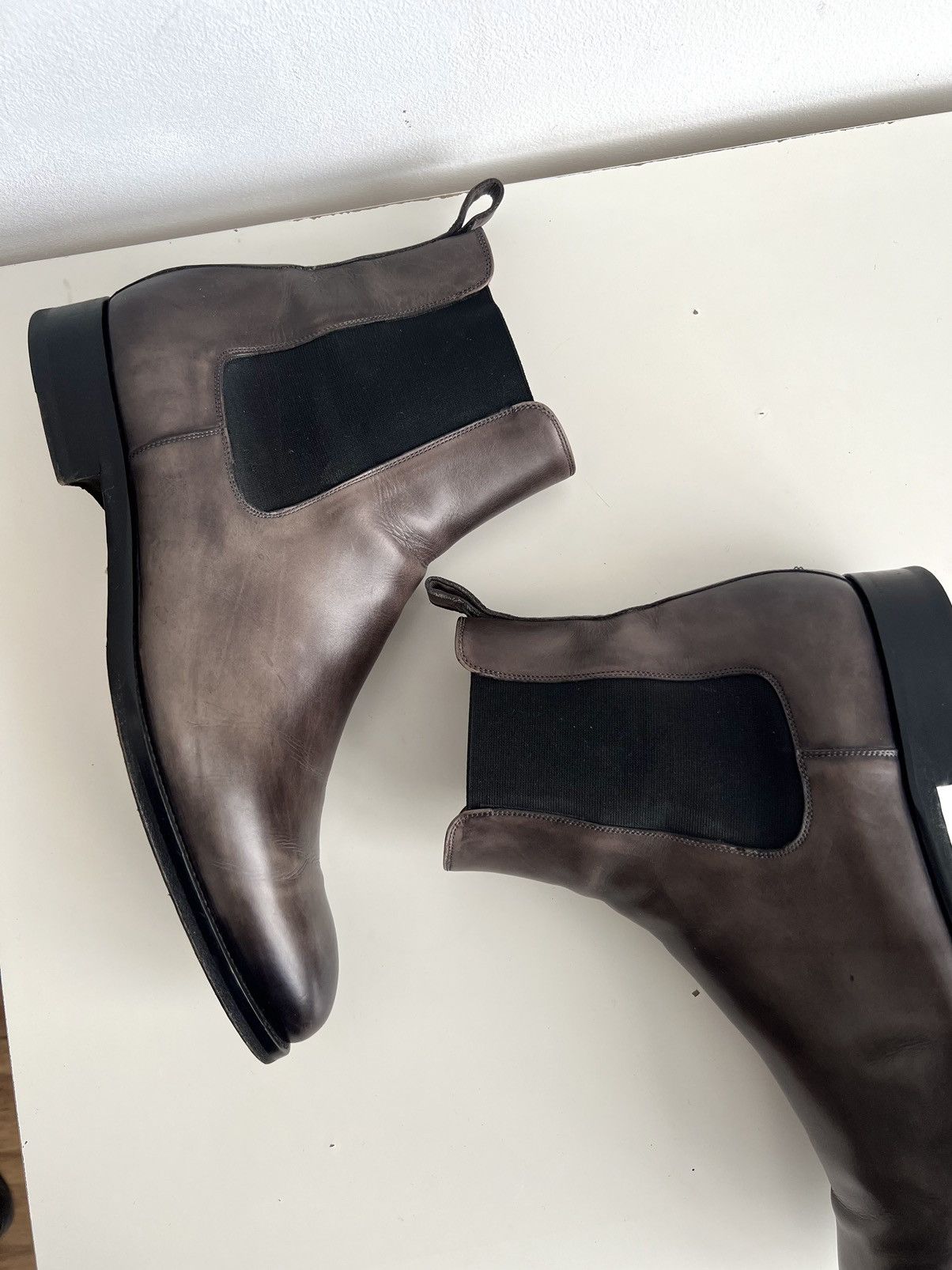 Berluti Luxury Magnanni Lonny Leather Chelsea Boots Grey Size US 11 / EU 44 - 9 Thumbnail
