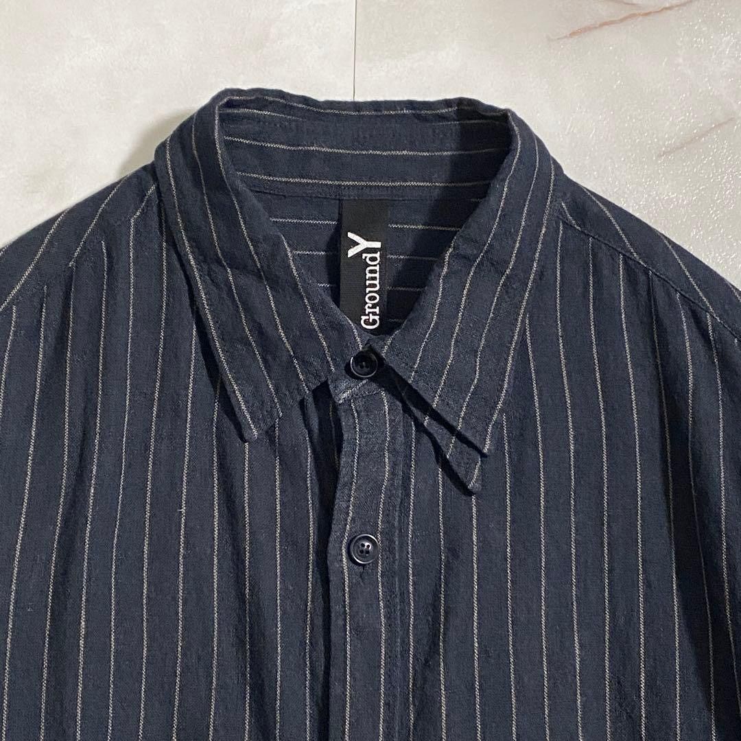 Ground Y SS25 Shirt Striped Long Shirt Double Collar Size US L / EU 52-54 / 3 - 2 Thumbnail