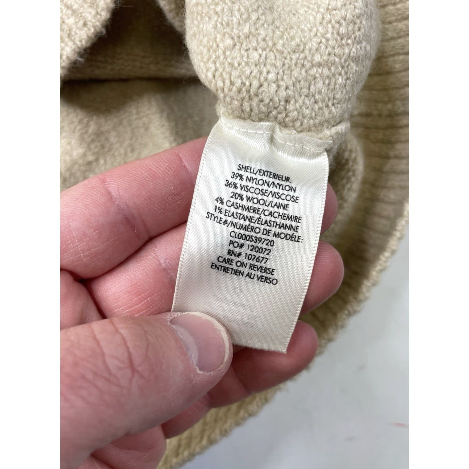 Alice + Olivia Alice + Olivia Turtleneck Sweater Cuffed Wool Blend Womens XS Beige Hi Low Hem Pullover Knit Wool Blend Size XS / US 0-2 / IT 36-38 - 6 Thumbnail
