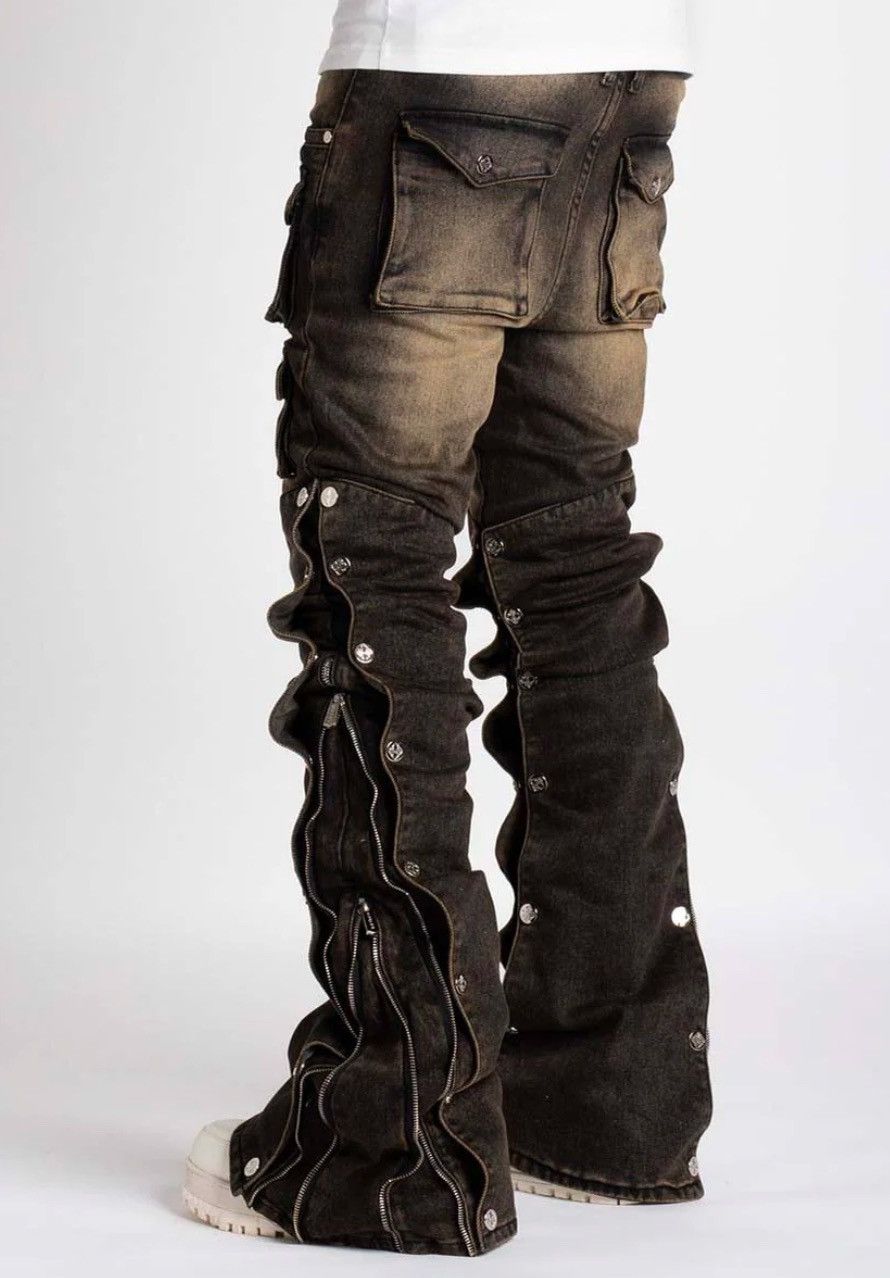 Designer Guapi Ash Grey Stacked Premium Stacked Denim Size US 30 / EU 46 - 2 Thumbnail