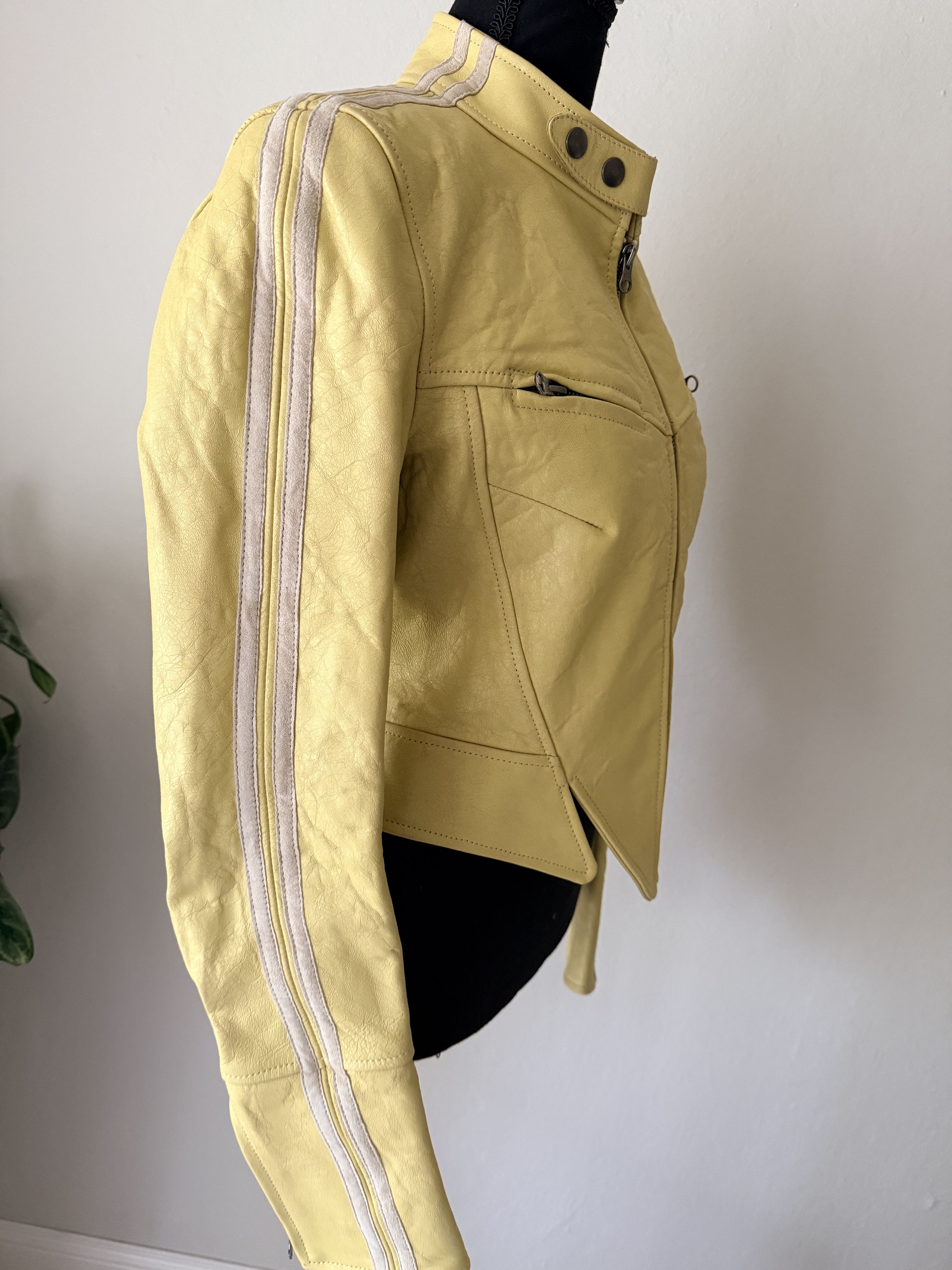KNWLS KNWLS Claw Jacket Distressed Yellow Lambskin Size 12 NWT Size XL / US 12-14 / IT 48-50 - 4 Thumbnail