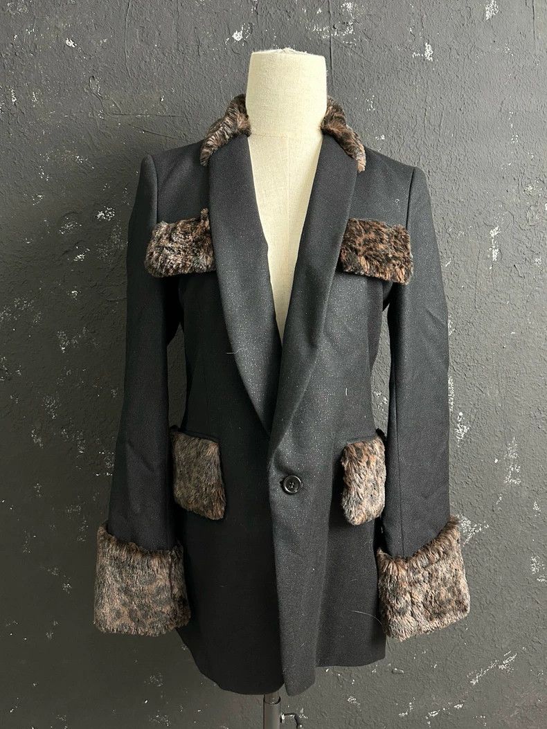 Comme des Garcons Comme Des Garcons Leopard Patchwork Tuxedo Jacket Size XS / US 0-2 / IT 36-38 - 1 Thumbnail