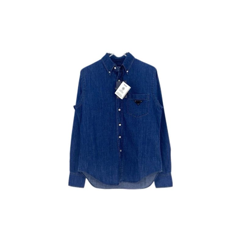 Prada Prada Size 39 Blue washed denim shirt 2502-Nextarrow Size US XXS / EU 40 - 1 Thumbnail