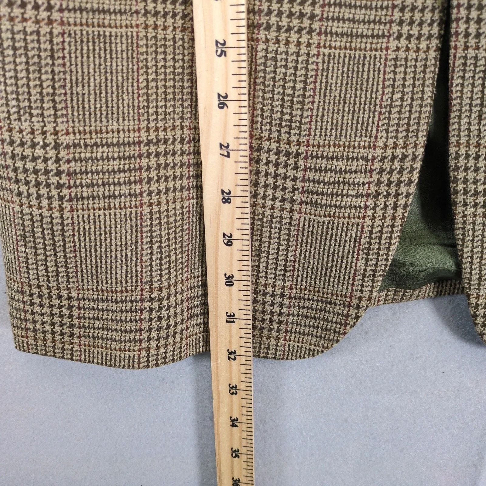 Other Bill Robin Son Brown Plaid Tweed Blazer Men's 42L Silk Wool Size 42L - 10 Thumbnail