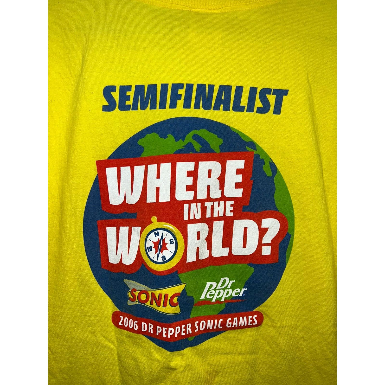 Fruit Of The Loom Dr Pepper Shirt Sonic Games Yellow Semifinalist Graphic XL Size US XL / EU 56 / 4 - 6 Thumbnail