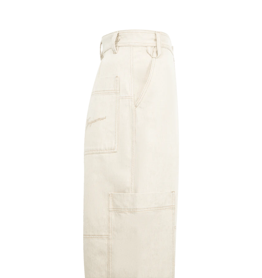 Jacquemus o1h1sh11225 Le de-Nimes Carre Pant in Light Beige Size US 34 / EU 50 - 3 Thumbnail