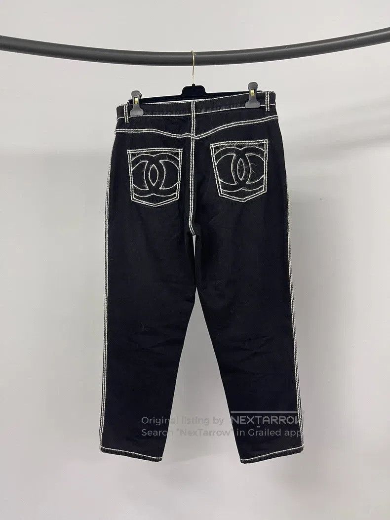 Chanel Chanel 24N black white-bordered jeans Size 28" / US 6 / IT 42 - 2 Thumbnail