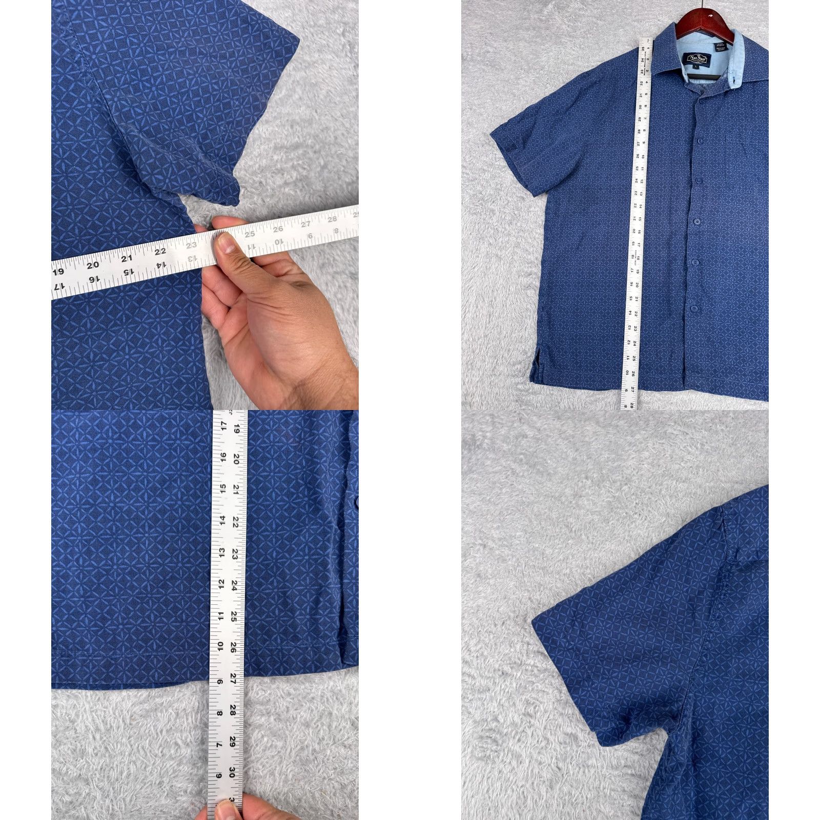 Nat Nast Nat Nast Shirt Mens Large Blue Silk Cotton Blend Short Sleeve Button Up Camp Fashion Hawaiian Nat Nast Luxury Originals Mens Shirts Size US L / EU 52-54 / 3 - 9 Thumbnail