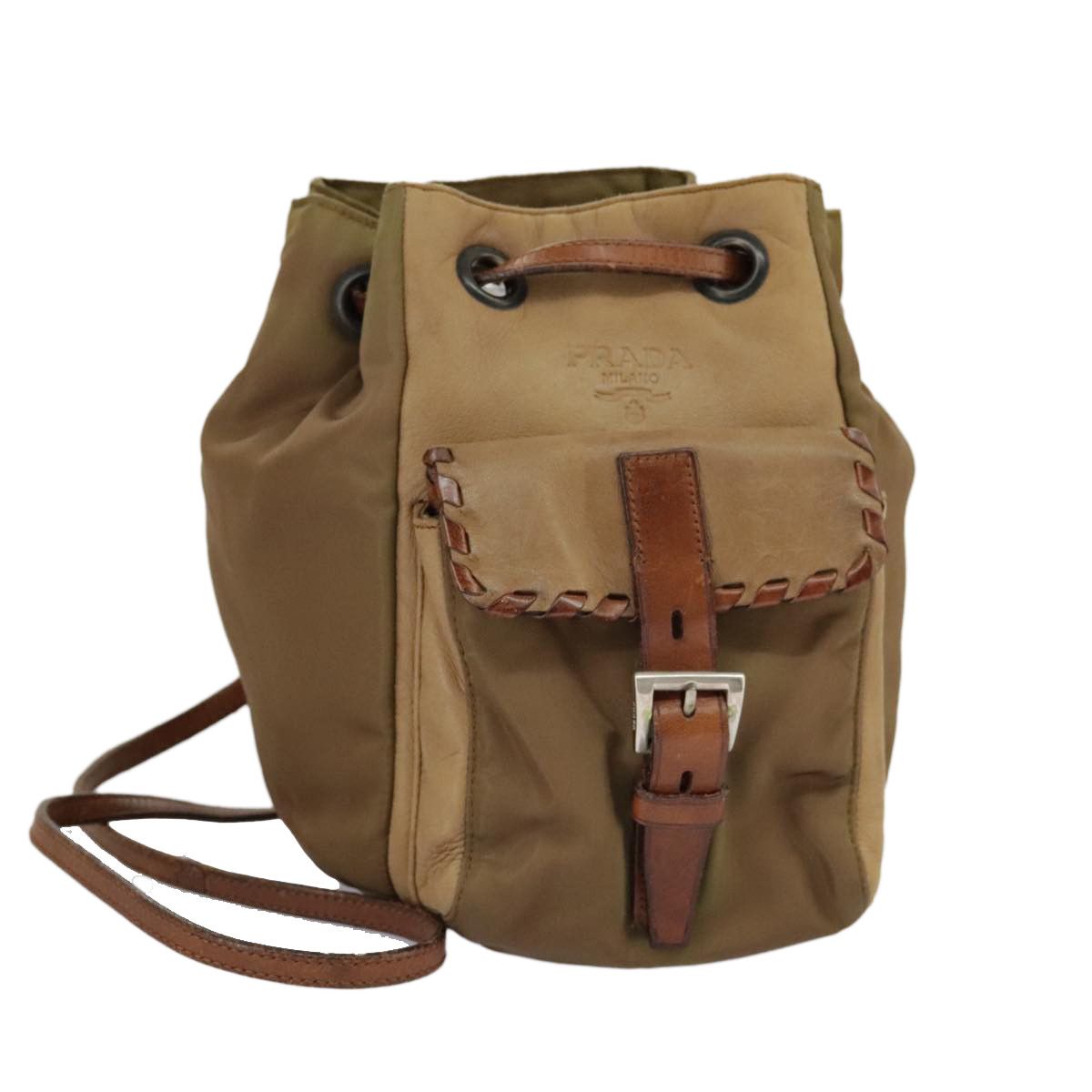 Prada Khaki Synthetic Shoulder Bag (Pre-Owned) Size ONE SIZE - 1 Thumbnail