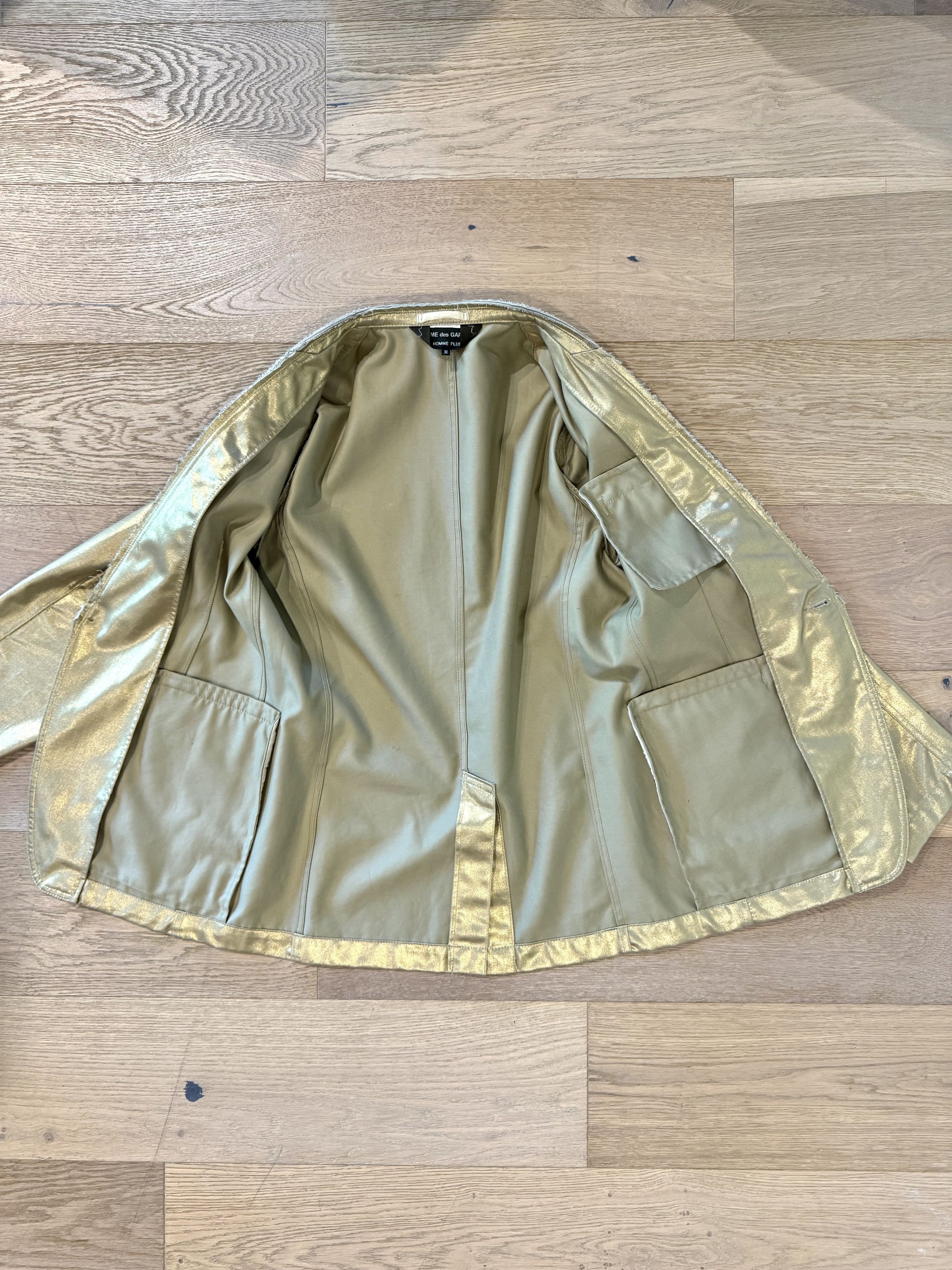 Comme des Garcons Homme Plus Gold Print Cotton Jacket Size M Size 40R - 4 Thumbnail