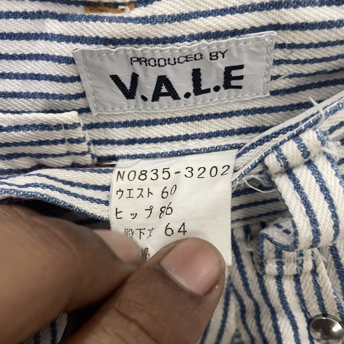 Japanese Brand Vintage V.a.l.e Hickory Stripe Japan Pants Size 23" - 5 Thumbnail
