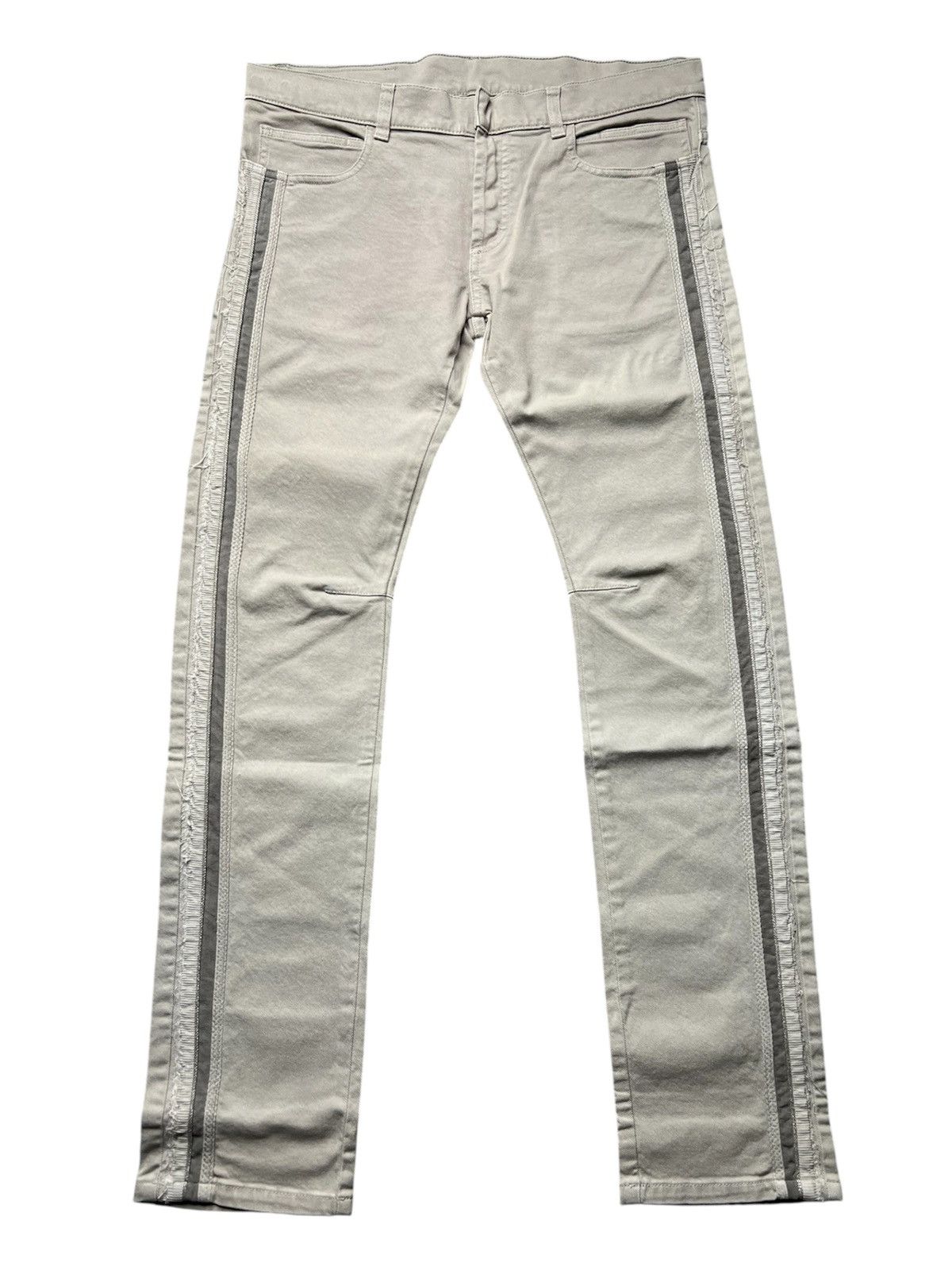Balmain Balmain by Christophe Decarnin Striped Grey Jeans Size US 29 - 1 Thumbnail