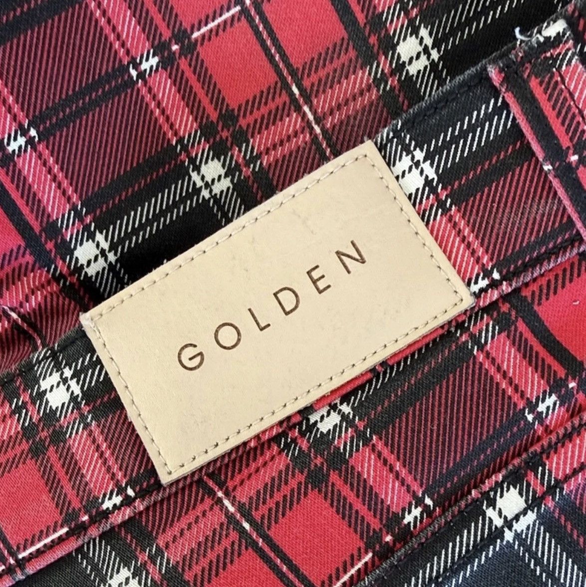 Golden Denim Red & Black Plaid Denim Pants Size US 32 / EU 48 - 2 Thumbnail