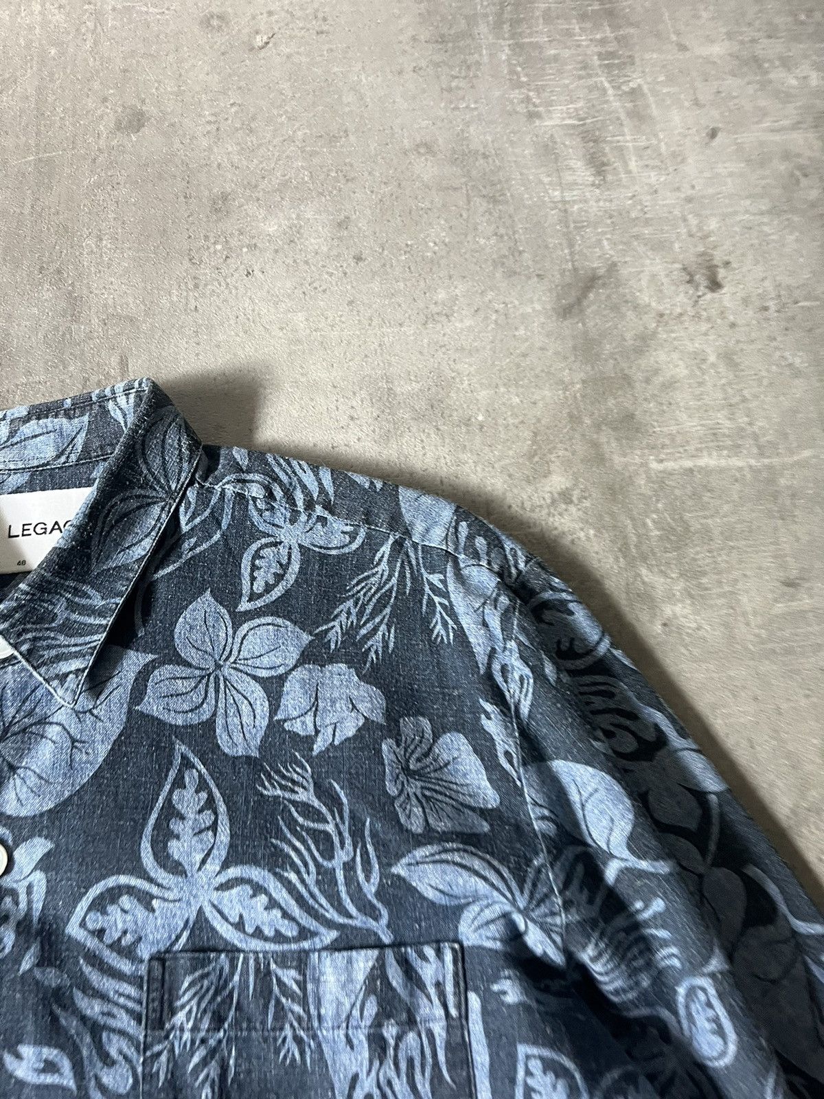 Our Legacy Our Legacy hemp floral button up shirt blue navy Size US M / EU 48-50 / 2 - 4 Thumbnail