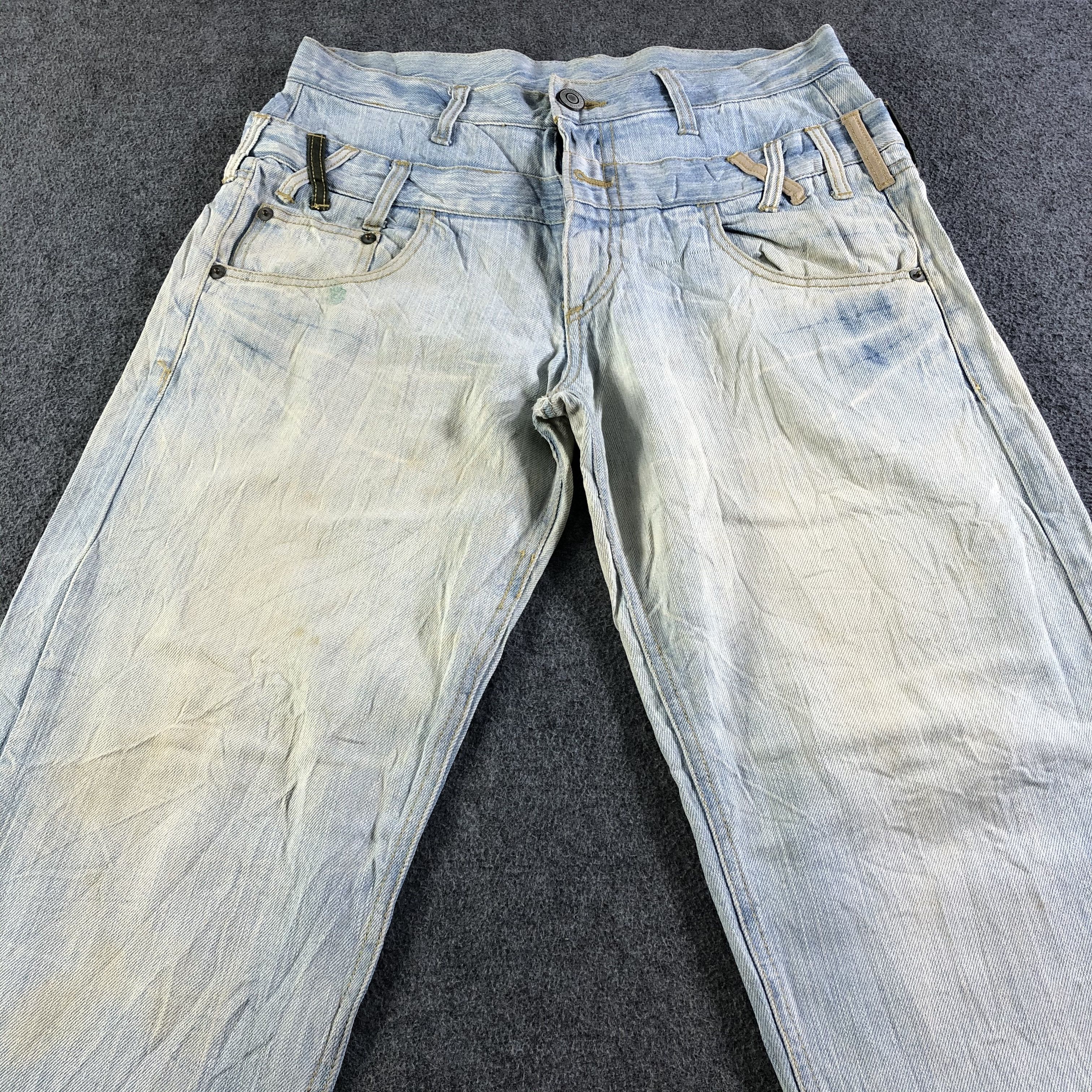 Japanese Brand Japan Vintage Double Waist Light Wash Jeans-J4594 Size US 31 - 3 Thumbnail