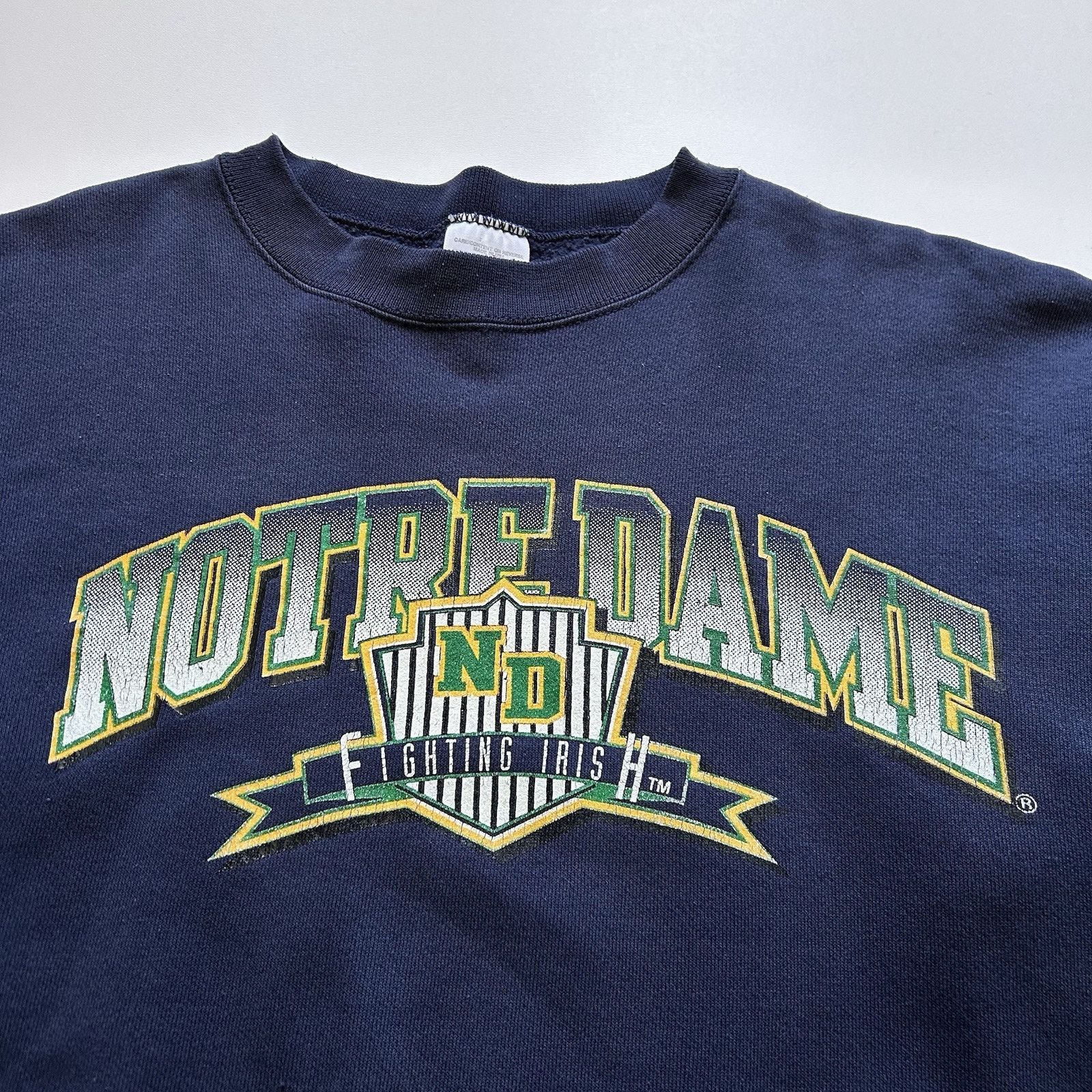 NCAA Vintage 90s Notre Dame Fighting Irish NCAA Crewneck Large Size US L / EU 52-54 / 3 - 3 Thumbnail