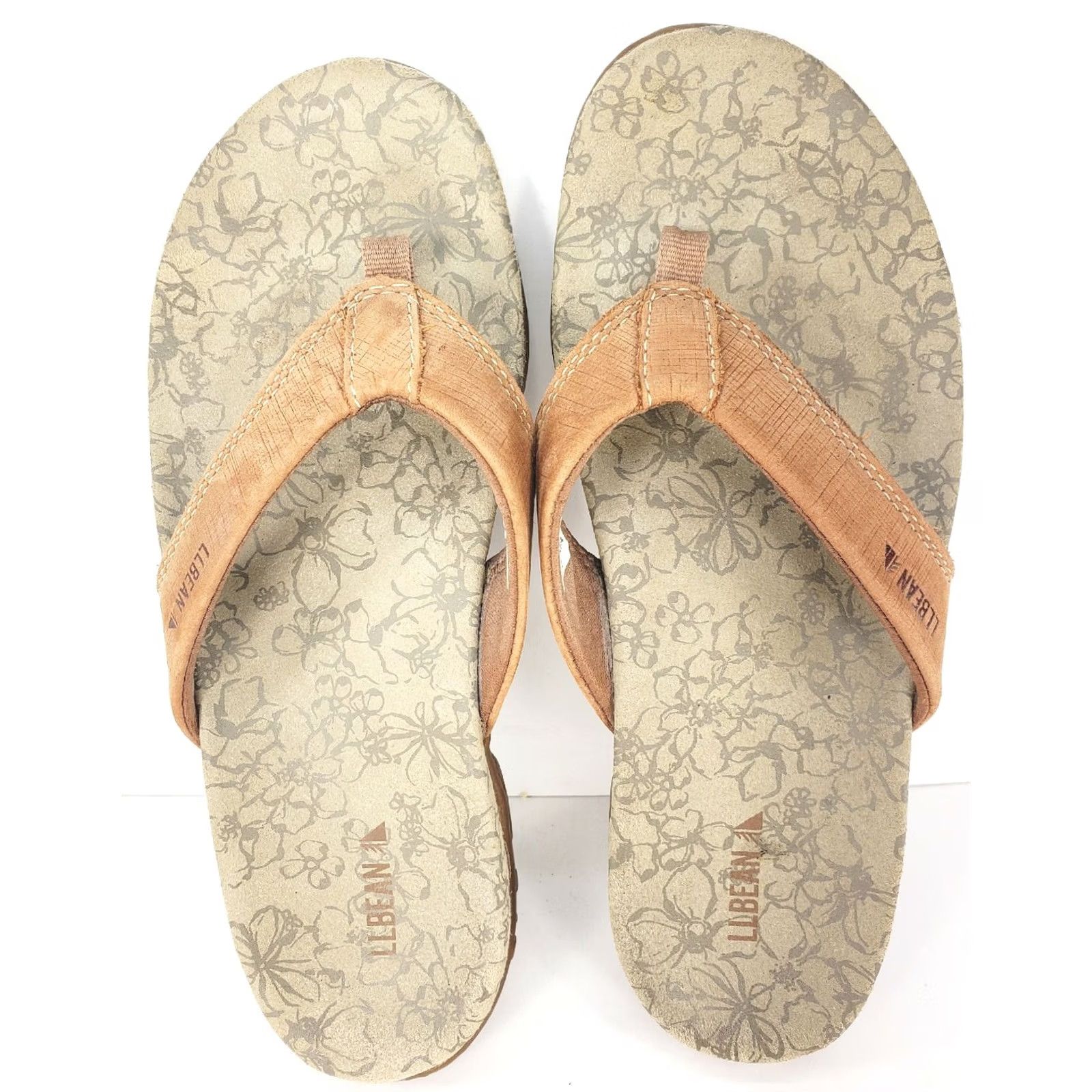 Vintage L.L. Bean Women'S 7M Light Brown Run About Flip Flop Thong Sandals 299716 Sandals Casual Comfort Motion Control Slip On Flat 7M Womens Size US 7 / IT 37 - 5 Thumbnail
