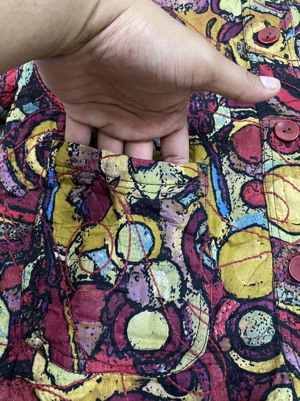Other Vintage Abstract Art Pattern Jacket – Bold Multicolour Size M / US 6-8 / IT 42-44 - 9 Thumbnail