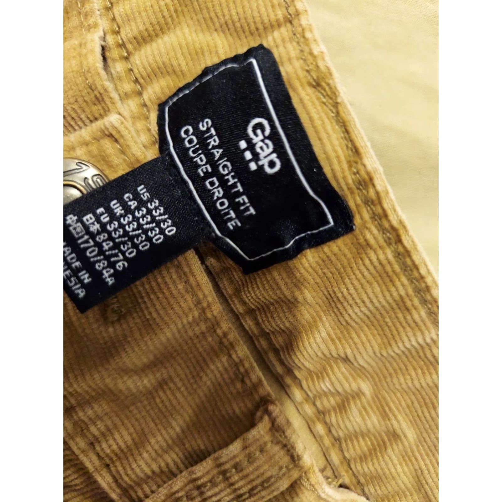 Gap Gap Jeans Mens Corduroy 33x30 33x29 Straight Beige Cotton Pants Khaki Inseam 30 33x30 33x29 Regular Mens Size US 33 - 4 Thumbnail