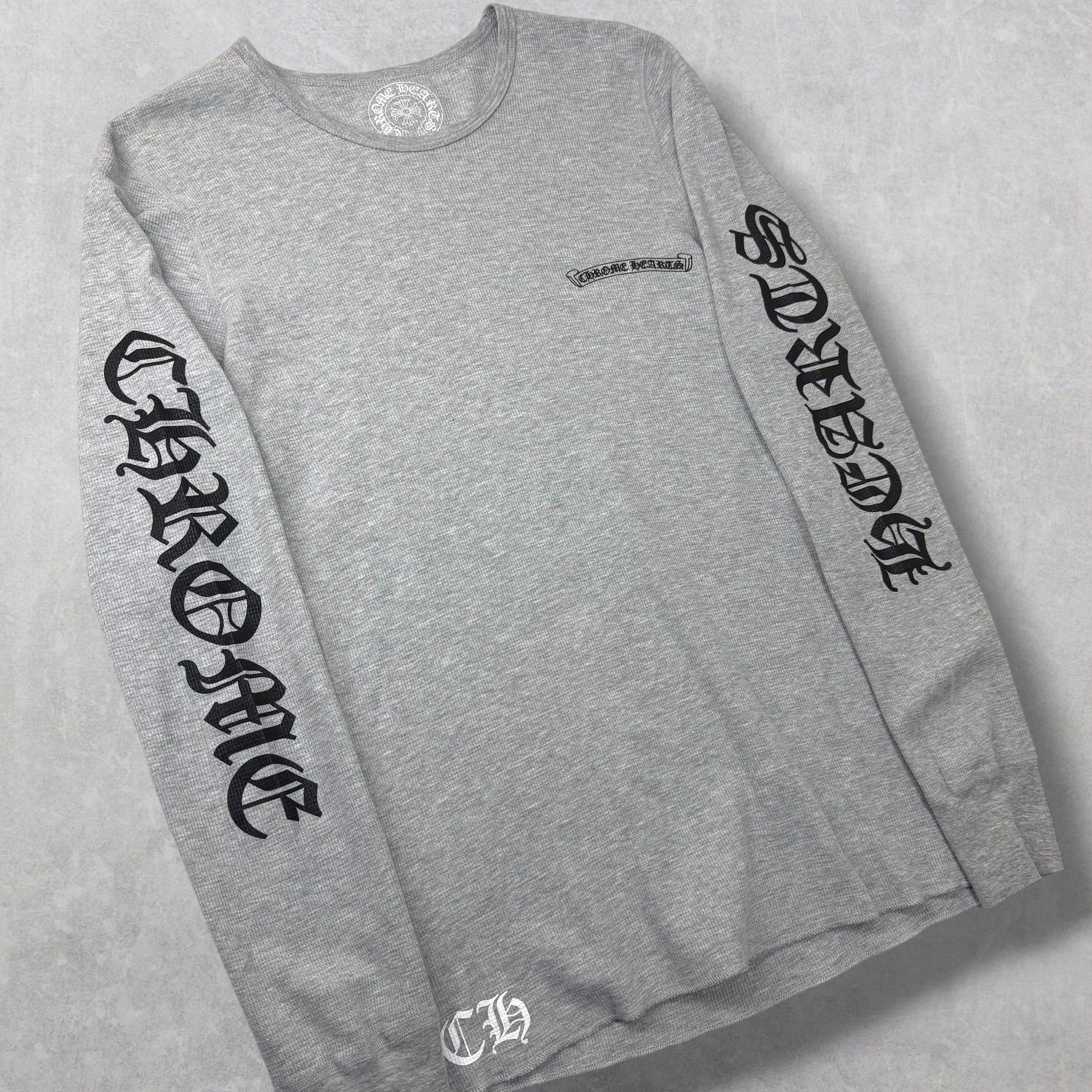 Chrome Hearts Chrome Hearts Scroll Logo Grey Thermal L/S L Size US L / EU 52-54 / 3 - 3 Thumbnail