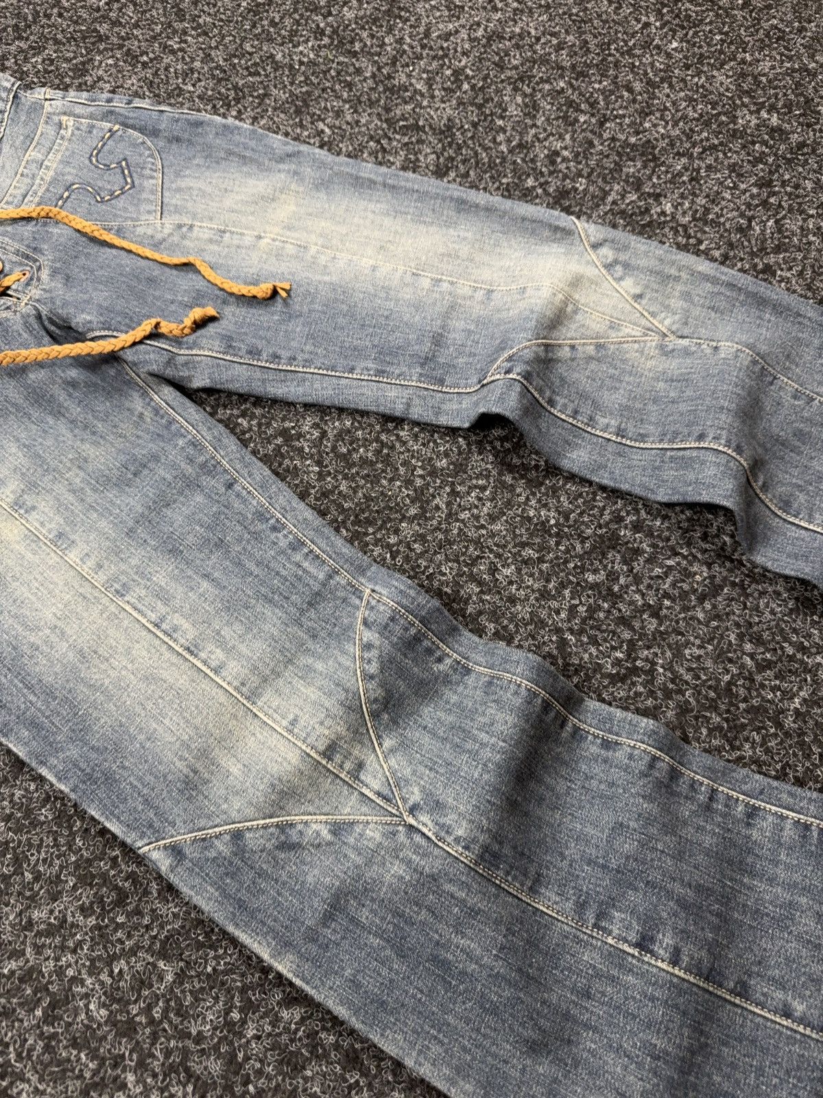 Guess Archive Y2K Guess Western USA Retro 00s Lace Up Denim Jeans Size 28" / US 6 / IT 42 - 5 Thumbnail