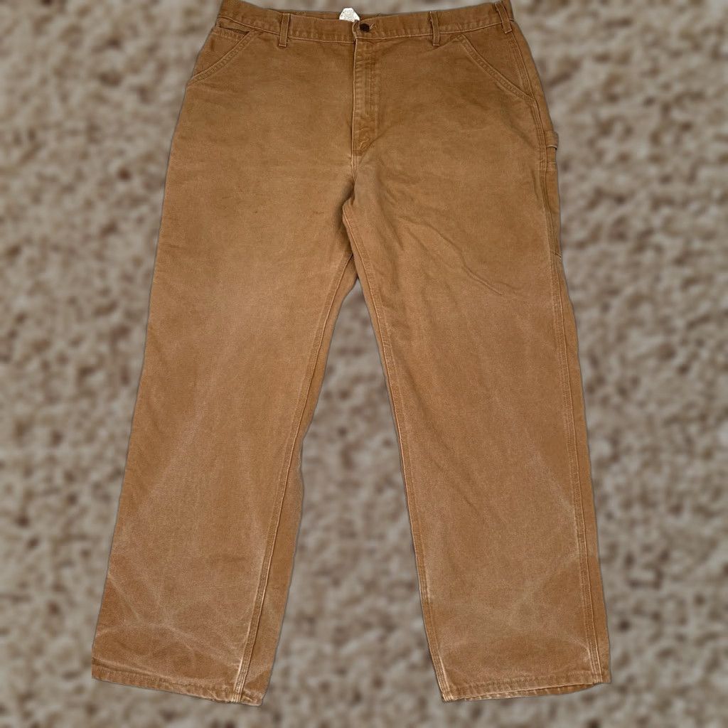 Carhartt Carhartt Pants Mens 42x32 Brown Canvas Carpenter Relaxed Fit Workwear Utility Size US 42 / EU 58 - 1 Thumbnail