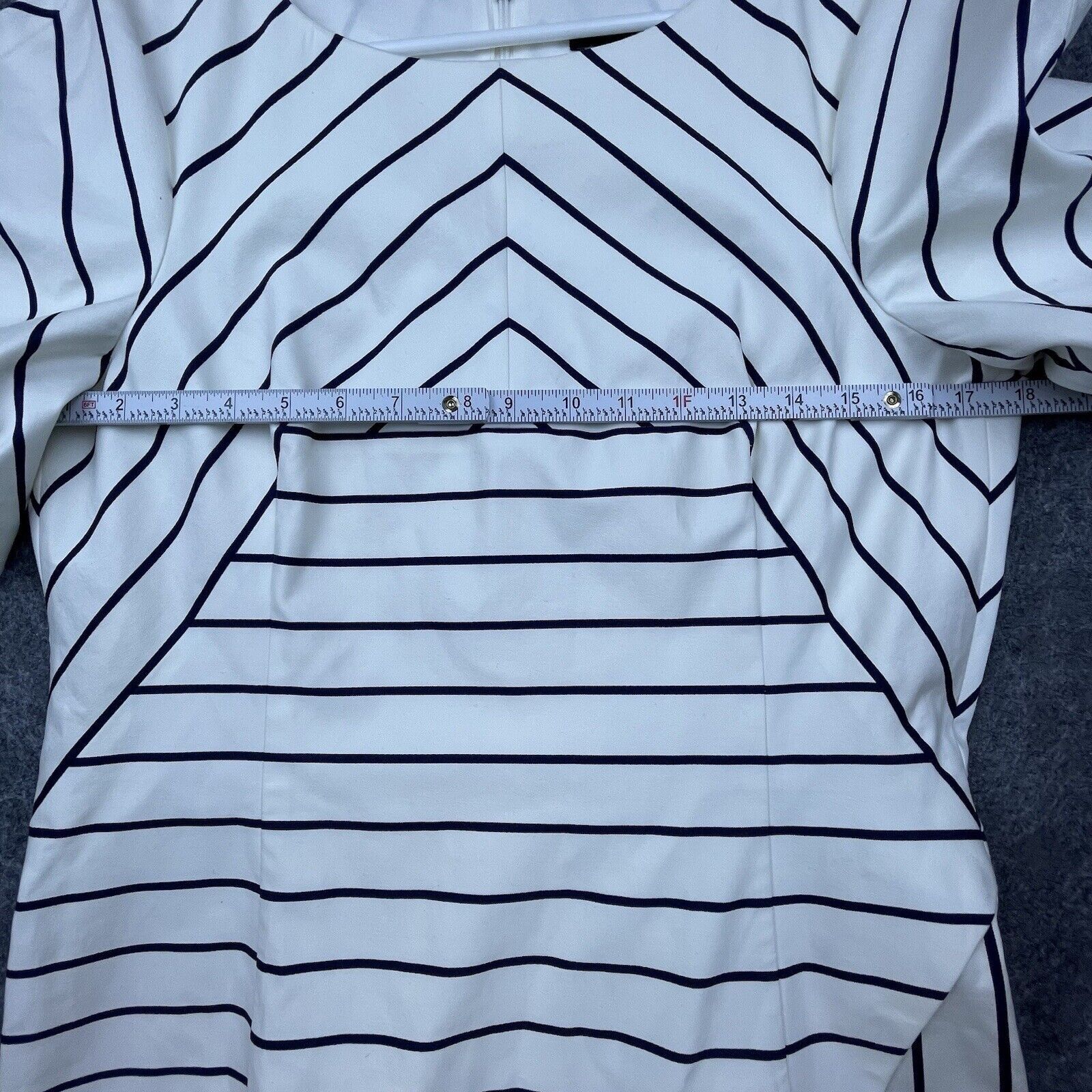 Karen Millen Karen Millen Dress Womens 10 White Navy Striped Nautical Size L / US 10 / IT 46 - 4 Thumbnail
